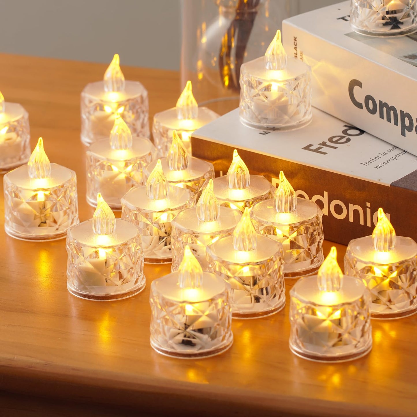 AYMXZT 12 Pcs Flickering Flameless Candle Battery Tea Lights for Weddings
