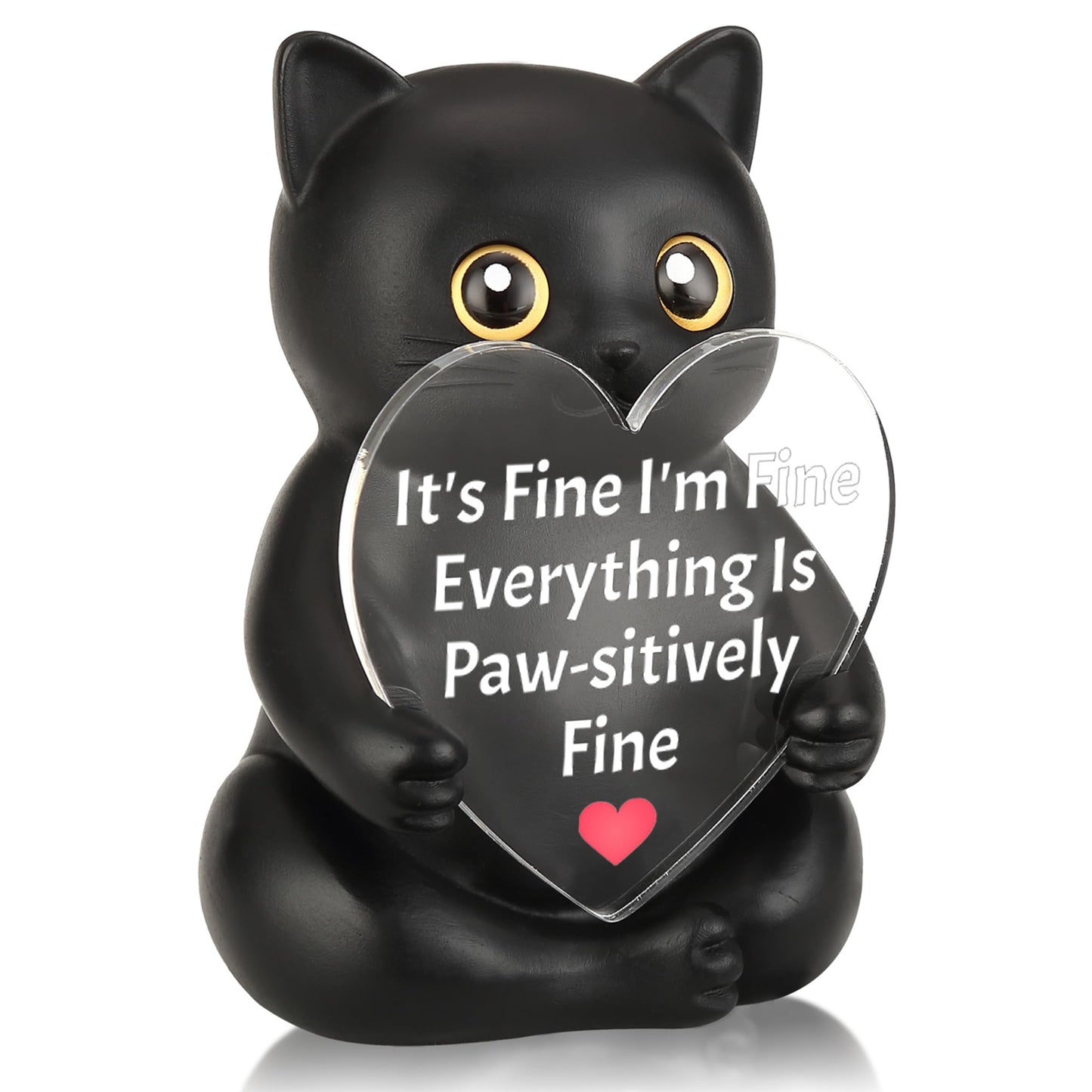 FTONENI Funny Black Cat Encouragement Desk Decor, Positive Office Gift for Coworker Teacher Nurse Friend, Motivation Desk Figurine for Team Appreciation - FDD632