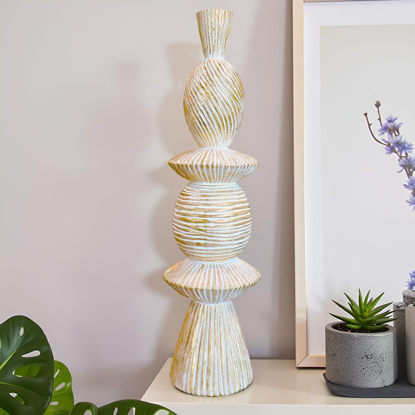 LAIKEARTS 15" Modern Abstract Tower Decorative Sculpture, Chess Sculptures,Home Decor,Coffee Table Statues,Shelf Top Decor Aesthetics,Dining Living Room Desk Decor