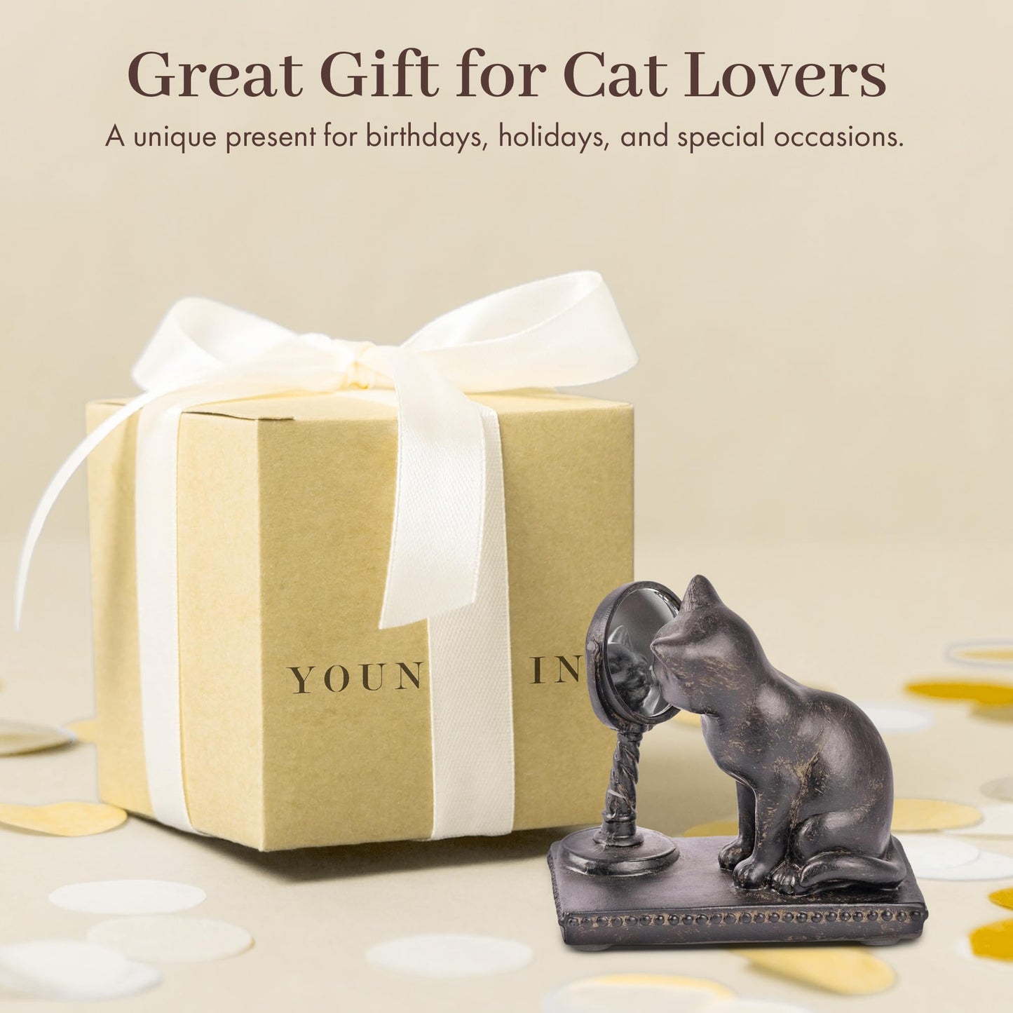 Young's Resin Cat Reading Figurine, 13.25-Inch (10616)