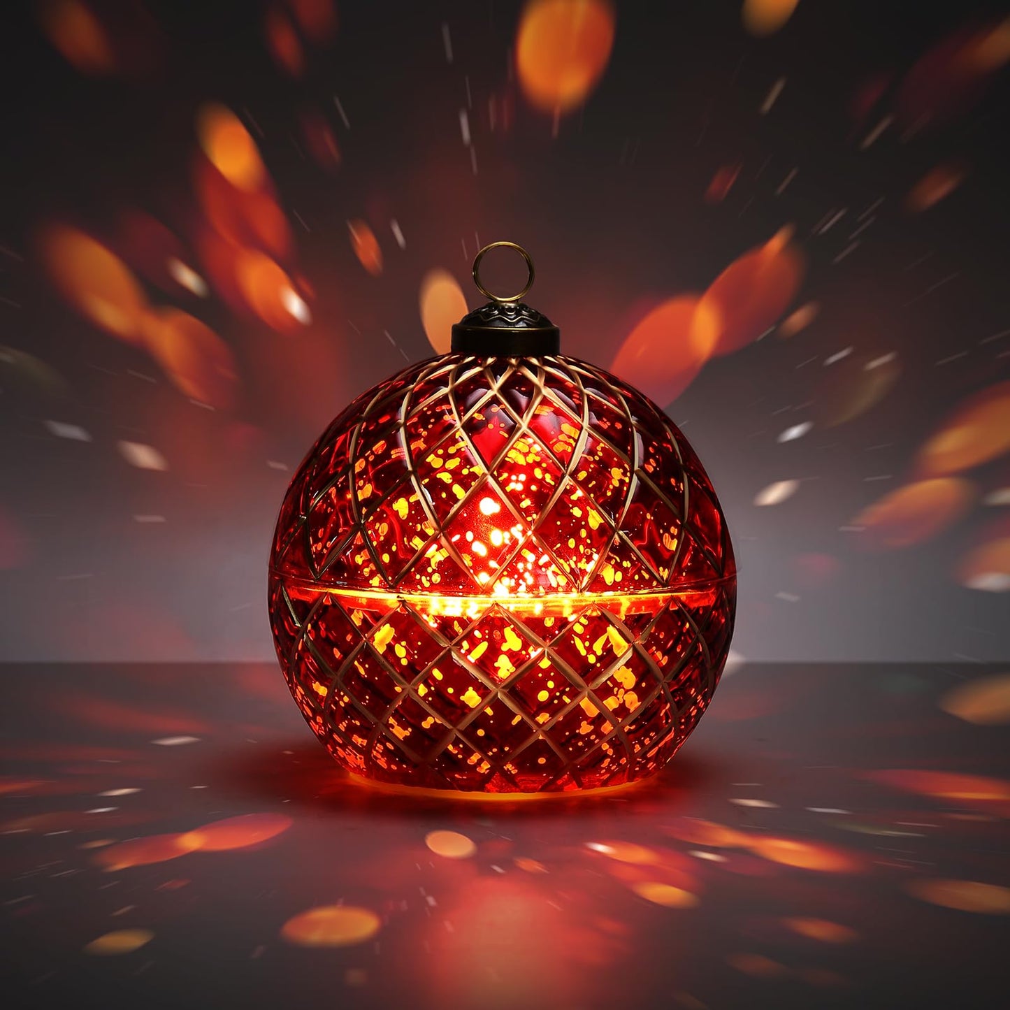 Birthday Glass Flameless LED Candles Wedding Decorative Light Birthday Gift for Her,Battery Operated Flickering Electric LED Ball Candles,Jar Candle for Home Party with Glass Cover Gifts for Wife(Red)