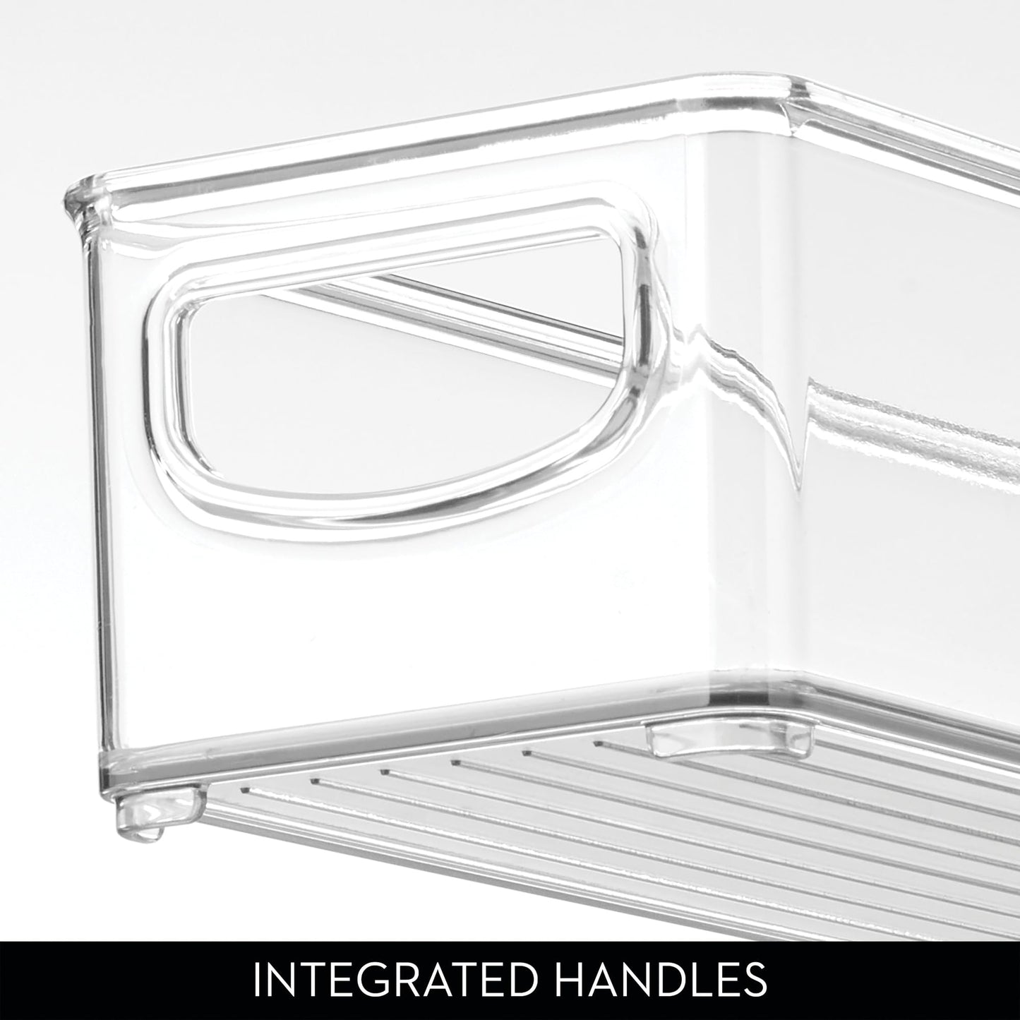 iDesign Slim Clear Plastic Storage Bin, Extra Long Narrow Stackable Organizer for Kitchen and Pantry