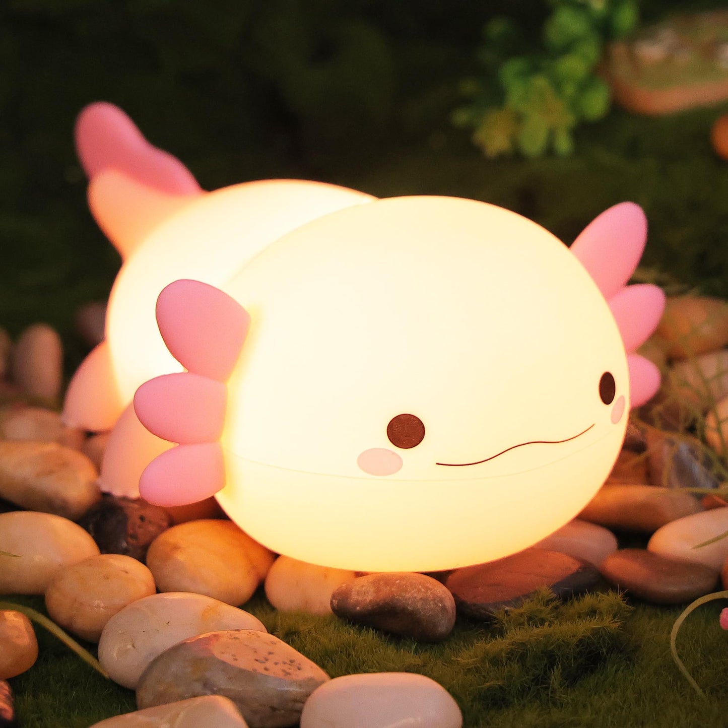 Axolotl Night Light, Squishy Axolotl Gifts, Cute Animal Nursery Lamp with Dimmer & Timer & Rechargeable for Room Decor, Pink Gifts for Birthday Xmas for Girlfriend, New Mother, Women
