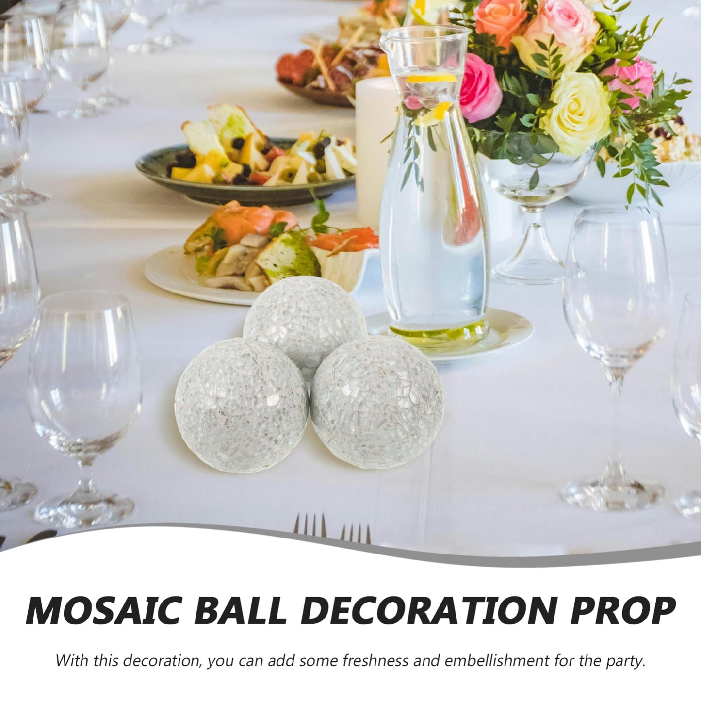Alipis Decorative Balls 3.14 Inch Sphere Ornaments Set of 3 Lightweight Foam Tabletop Decor for Home Wedding Party Centerpieces Indoor Outdoor Display