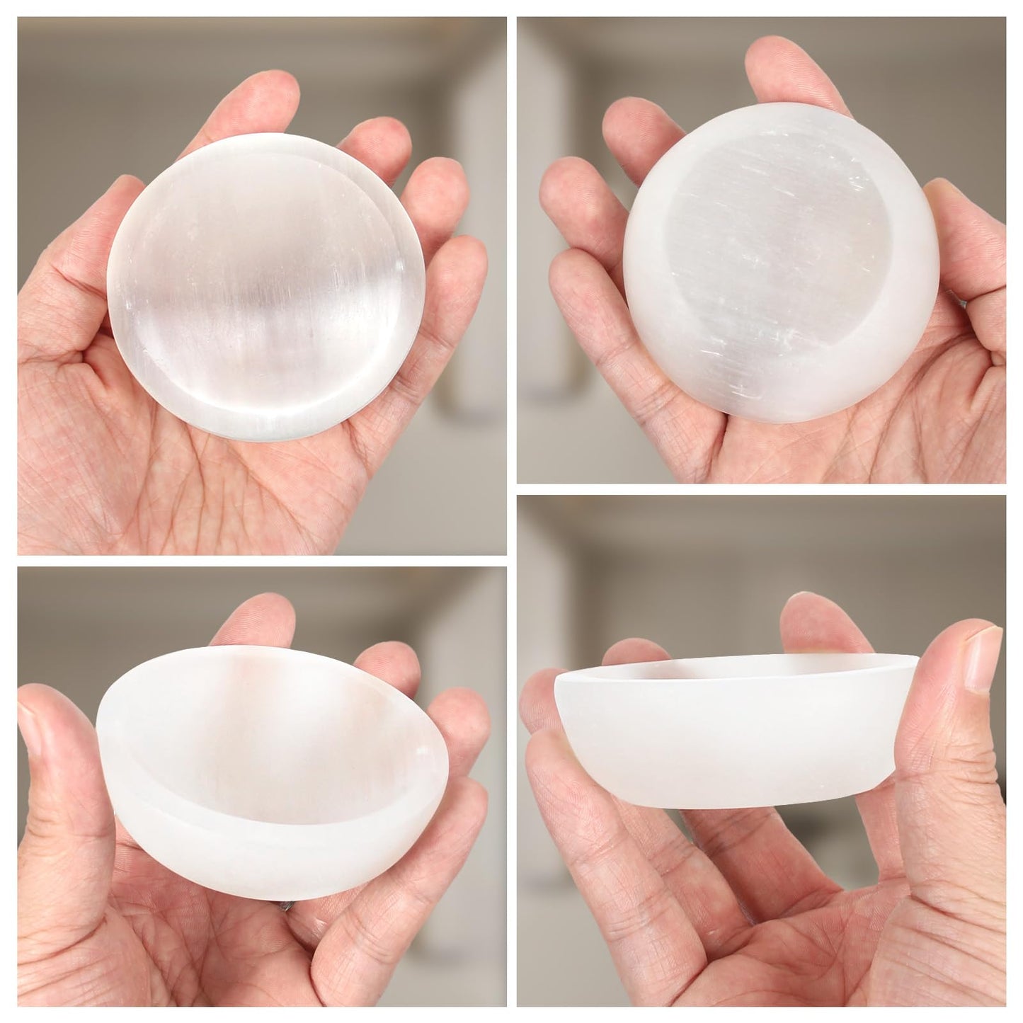 Orientrea 2.8″ - 3.2″ Selenite Crystal Bowl - Selenite Charging Bowl for Energy Cleansing, Charging, Meditation, Home Decor & Crystal Healing, Crystals and Healing Stones