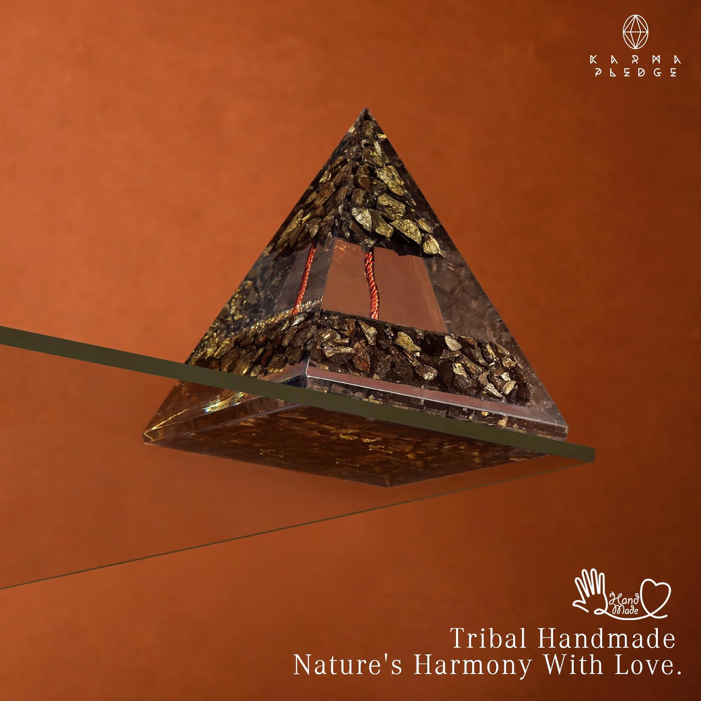 Chakra Healing Crystal Pyramid, Unique Birthday Gifts for Womens, Mom, Love One, Pyrite Tree of Life Orgonite Orgone Pyramid for Meditation, Balance, Positive Energy, Success, Office Décor
