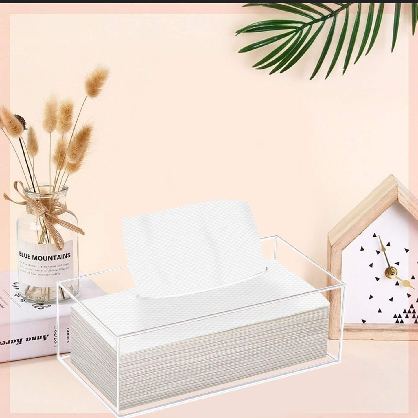 Clear Acrylic Tissue Box Cover Holder for Bathroom Dresser Countertop Desk