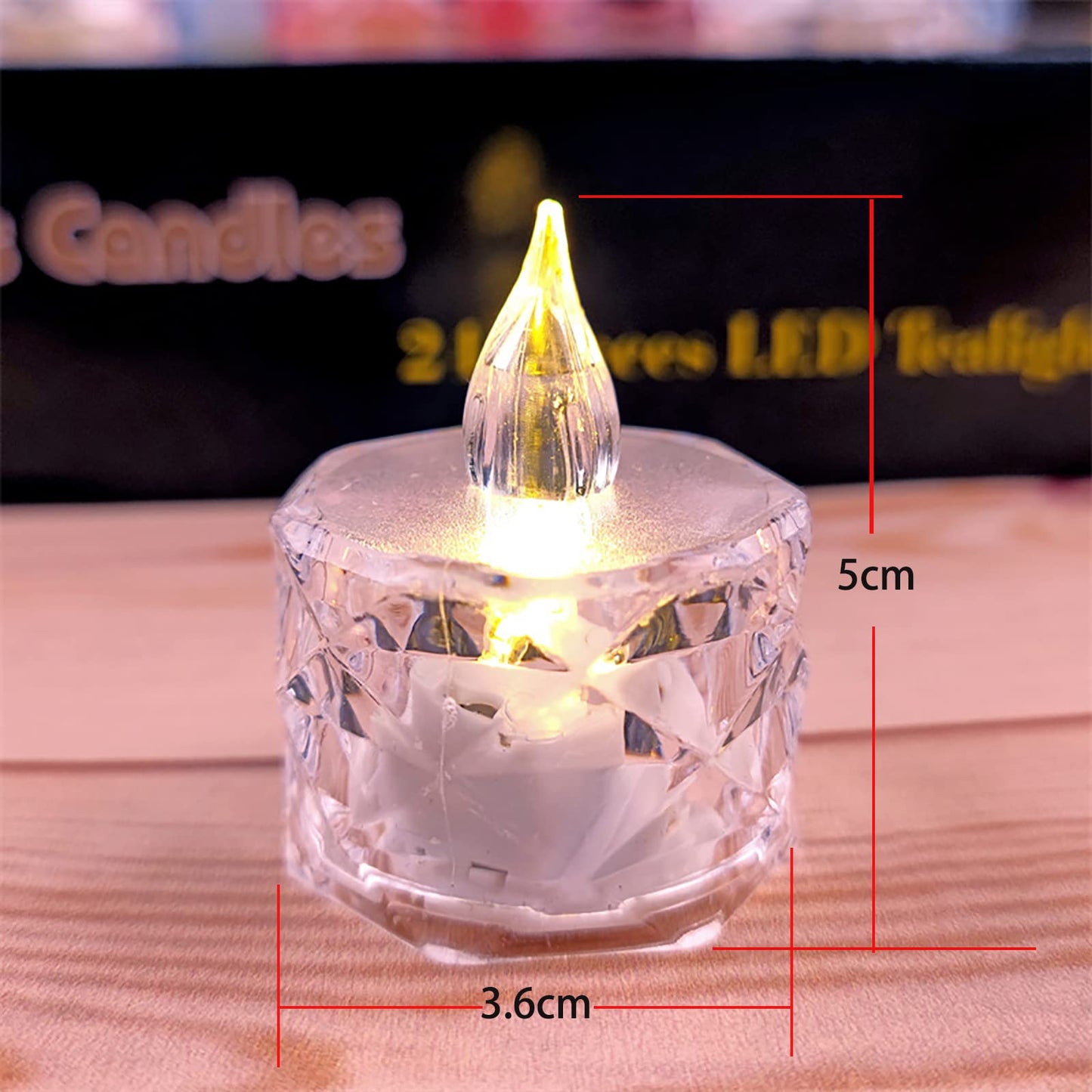 Gouccpu 12pack LED Crystal Candle Light Table Centrepiece Flameless Candles Transparent Small Tea Wax Birthday Proposal INS Desktop Decoration Create Atmosphere Smokeless Candles Tea Lights