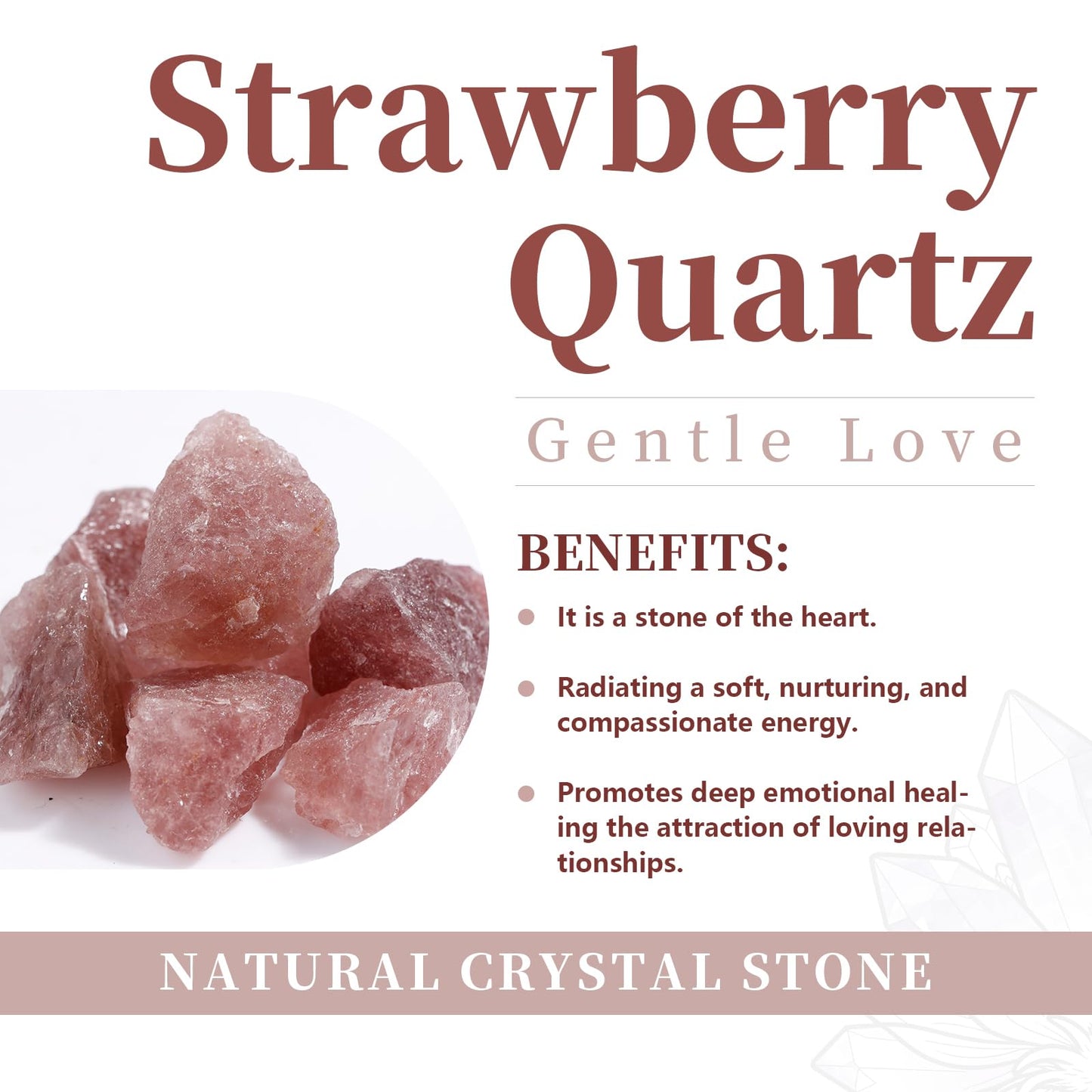 Rockcloud Handmade Strawberry Quartz Crystal Tree with Amber Calcite Base