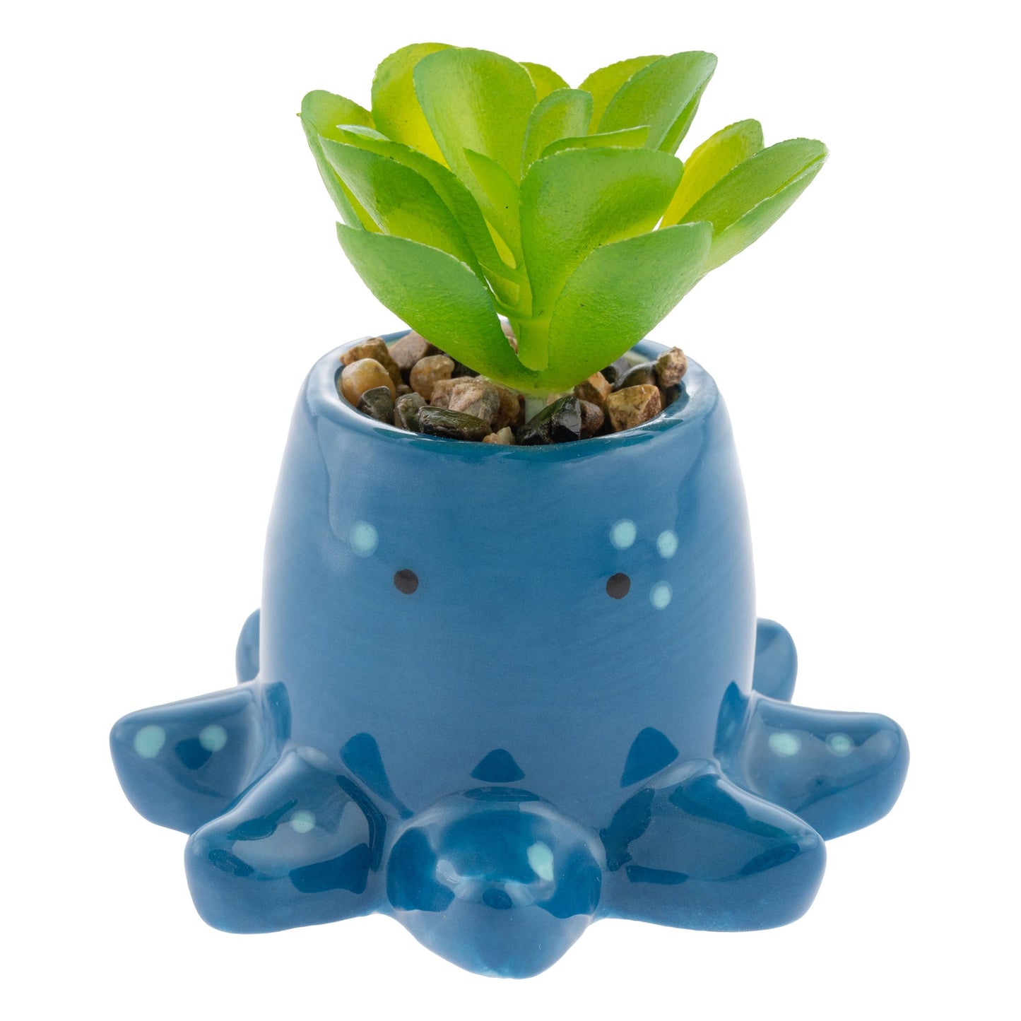 Karma, Shaped Succulent Pot, Artificial Succulents in Ceramic Pot, Faux Mini Succulent Plant, Desk Decor, Office Plants, Succulent Décor Faux Succulent Plants Potted - Octopus