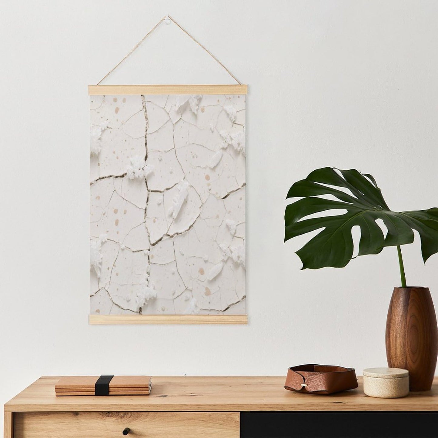 Gypsum Salt Crystals Magnetic Poster Hanger Frame, Wood Wooden Magnet Hanging, Magnetic Poster Frame for Photo Picutre Canvas Artwork Art Print Wall Hanging
