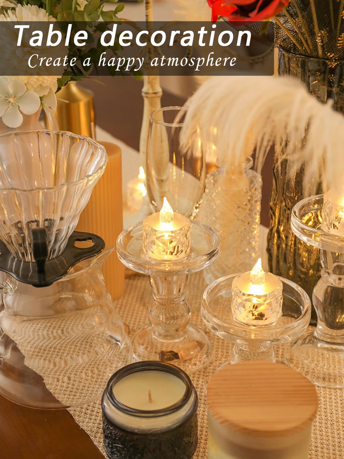 AYMXZT 12 Pcs Flickering Flameless Candle Battery Tea Lights for Weddings