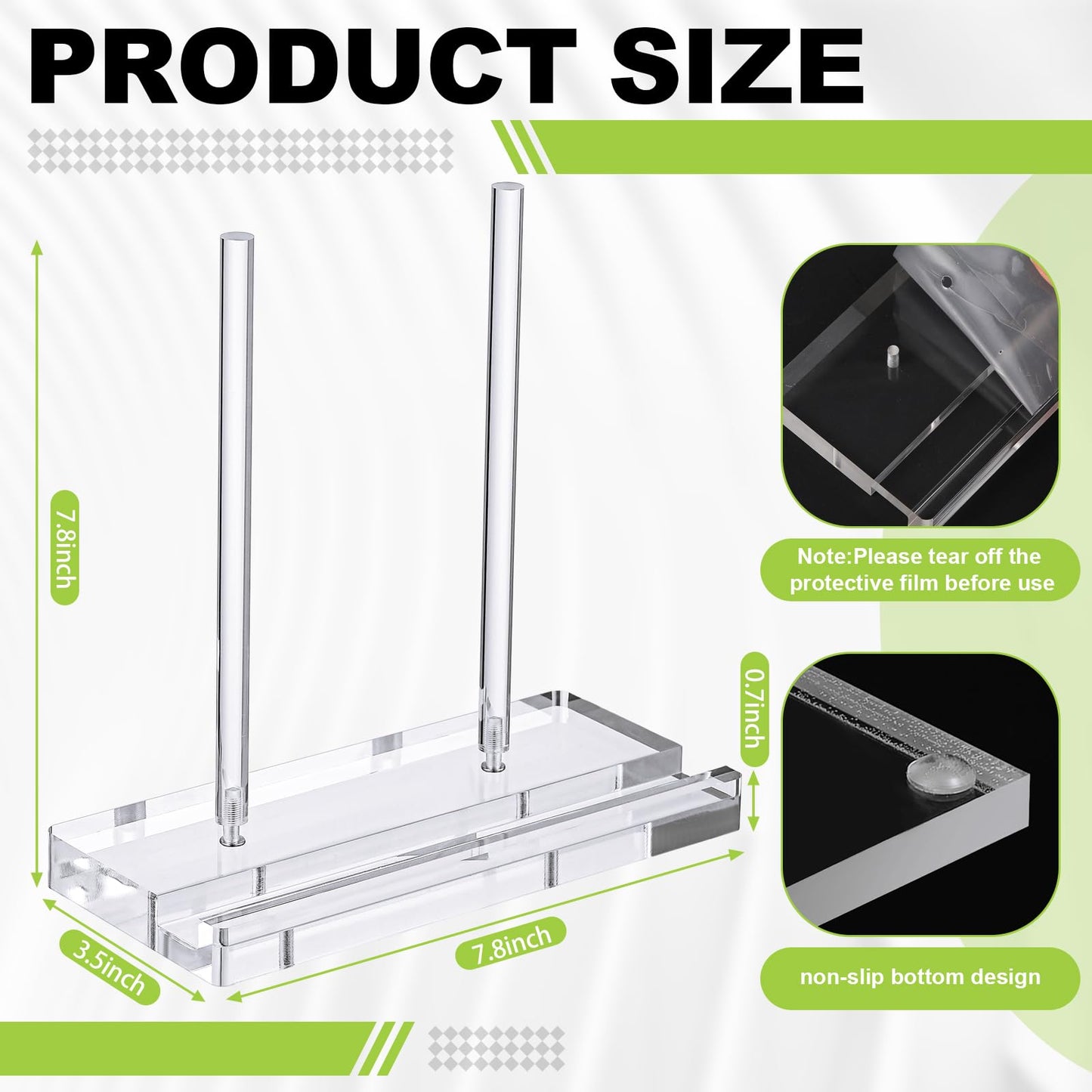 CroBlissful Tabletop Acrylic Display Stand 8 x 3.5 x 8 Inch Clear Easel Acrylic Book Display Holder Artwork Storage Rack for Picture Frame Albums Record Magazine Tablet Canvas Board(Clear)