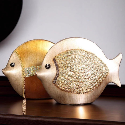 YACSNBF Ceramic Fish Figurines - Coastal Home Decor, Modern Ocean Centerpieces for Living Room, Dining Area, Bathroom, Office, Coffee Table, Beach House (A-Brown)