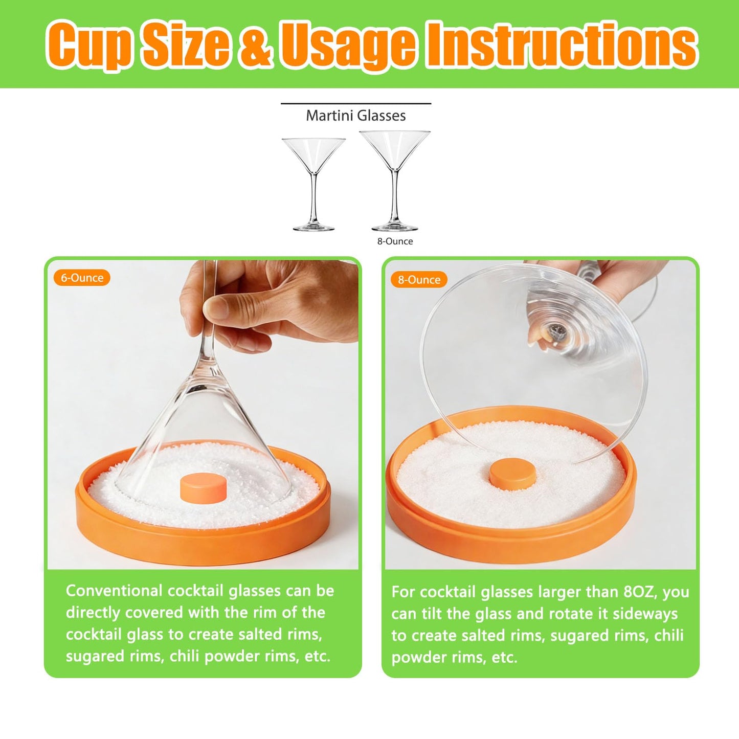 Margarita Salt Rimmer Set, 6-Tier Sugar Rimmer for Cocktails, Bartender Tool with Salt Box Spice Container for Margaritas, Bloody Marys and Gimlets (with 3 Sponges)