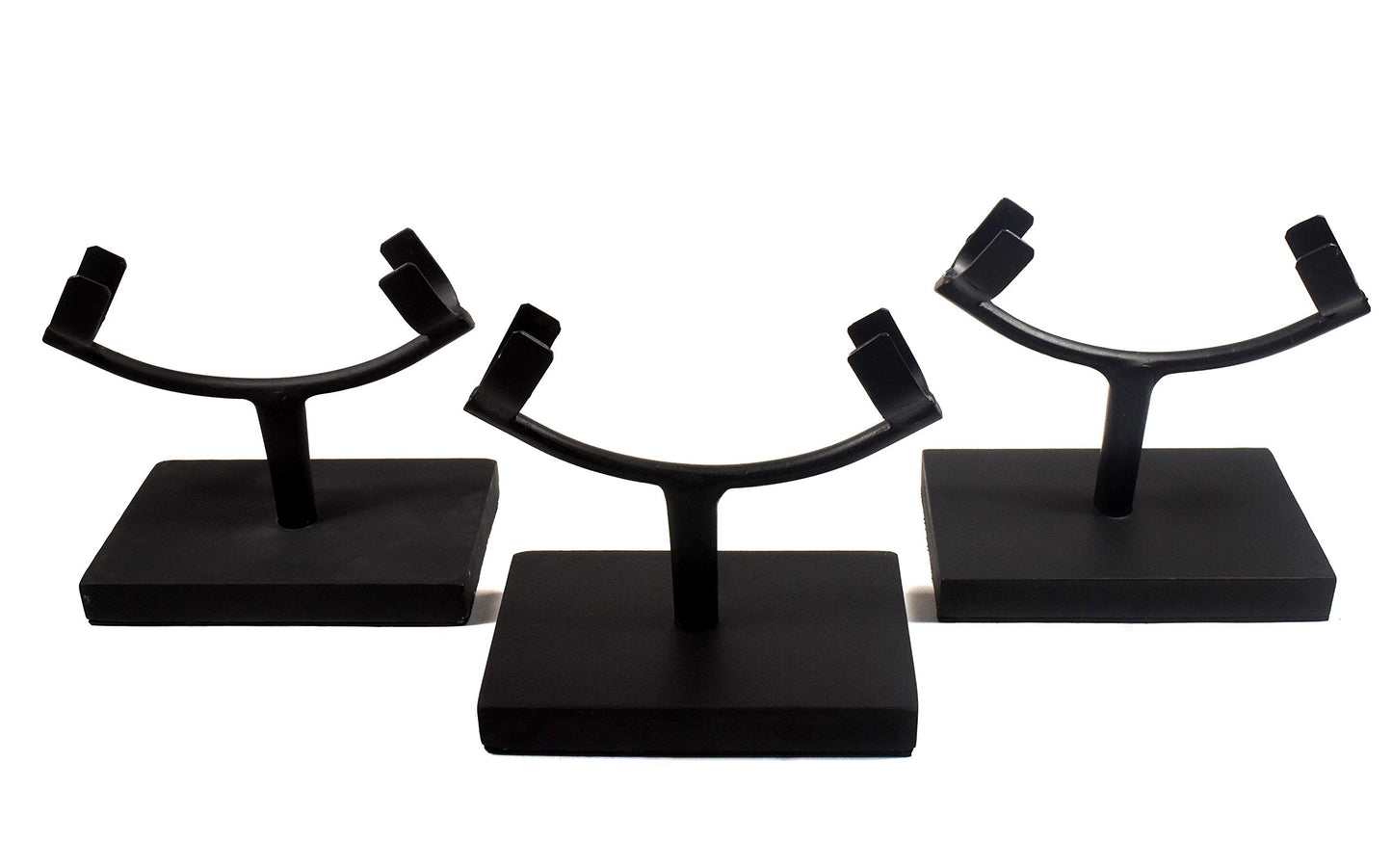 6.2" Display Stand for Slab/Slice/Fossil/Flat Minerals Base for Rocks Minerals and Crystals Black One Arm Two Prong Holder