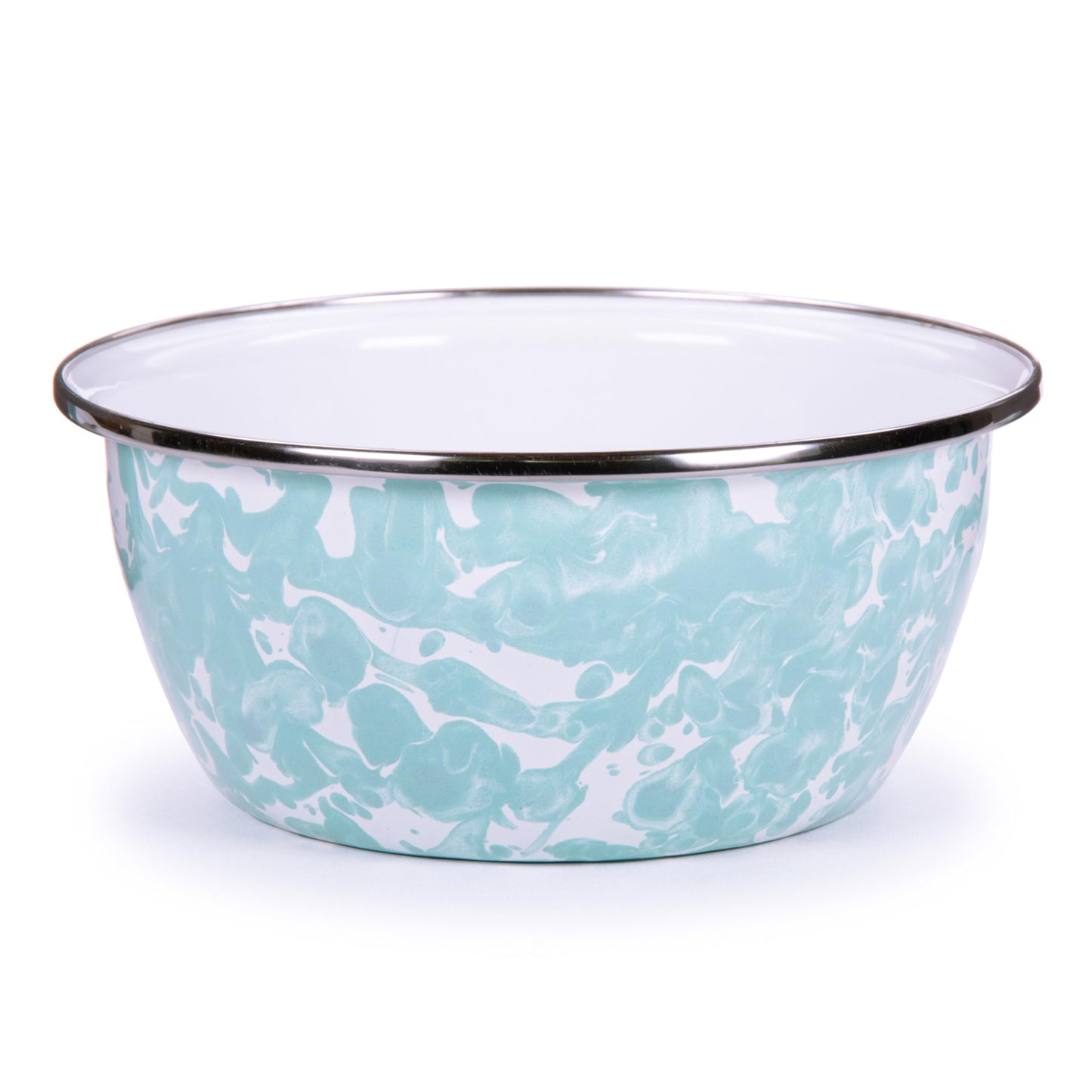 Golden Rabbit Enamelware Salad Bowls, 24 ounce, Sea Glass, Set of 4