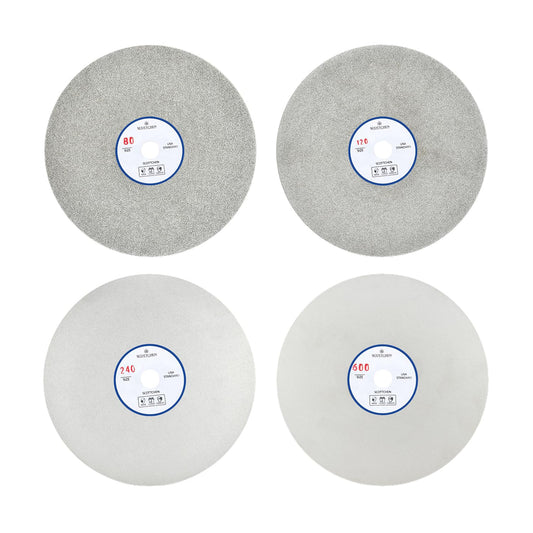 SCOTTCHEN Diamond Flat Lap Wheel 6" x 1/2" Arbor Grinding Sanding Disc Lapping Polishing Disc,80/120/240/600 Grit-4pcs