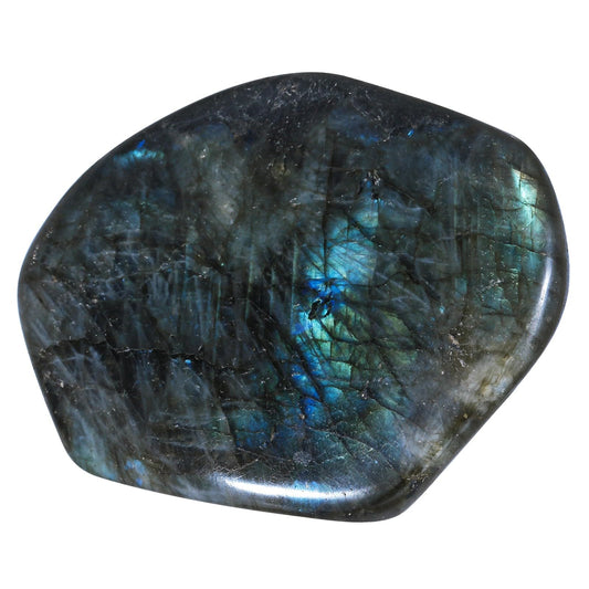 Nupuyai 301-400g Irregular Labradorite Stone Slab Specimen, Nutural Polished Self-Standing Labradorite Stone for Home Office Decoration Meditation Yogo Fengshui