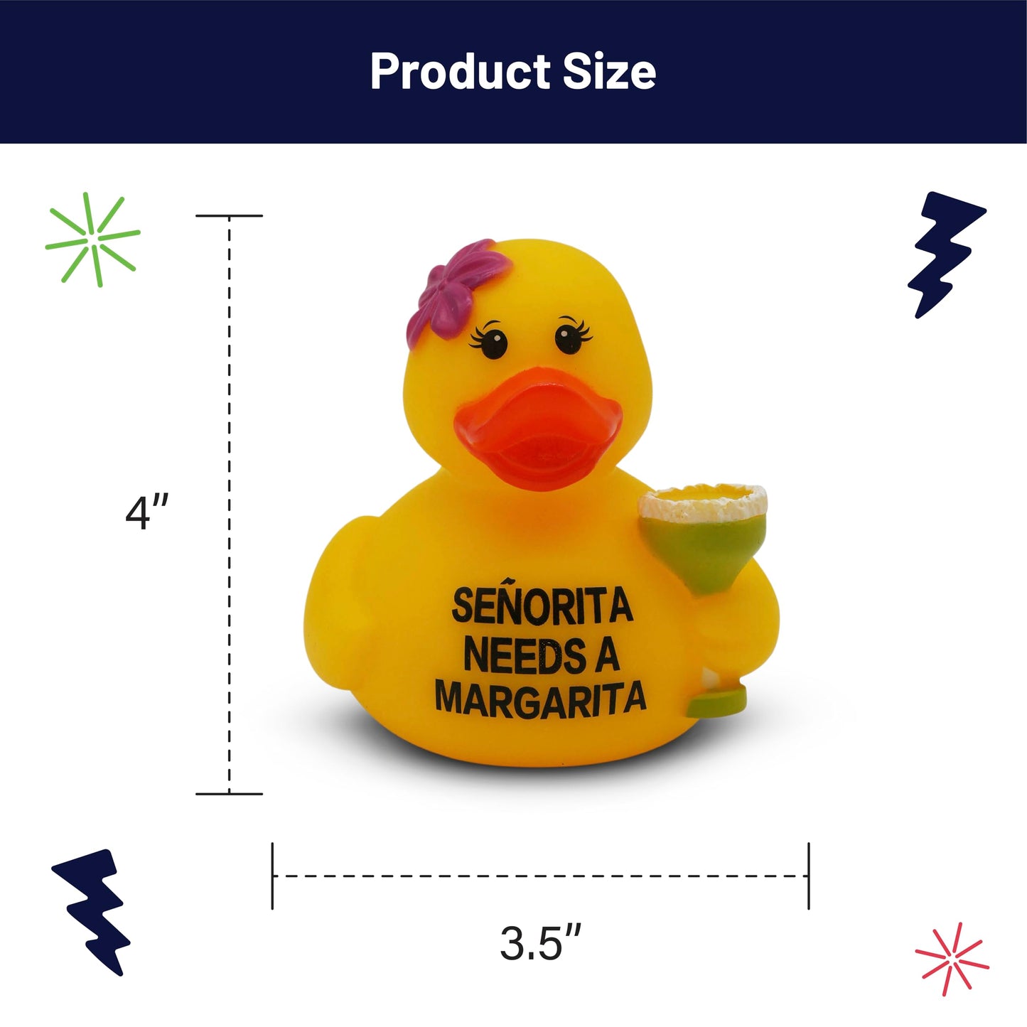 GOOFBALLS Funny Rubber Duck – Hilarious Decorative Duck for Bathroom, Desk, or Gag Gift – Quirky Collectible with Sarcastic Quote – Great Gift for Adults, Coworkers, or Friends-Margarita