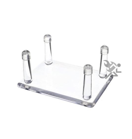 OnFireGuy 3.4" Four-Peg Display Stands Holder with Anti-Scratch Guards for Hunting Decoys, Minerals, & Fossils, 6 Pack