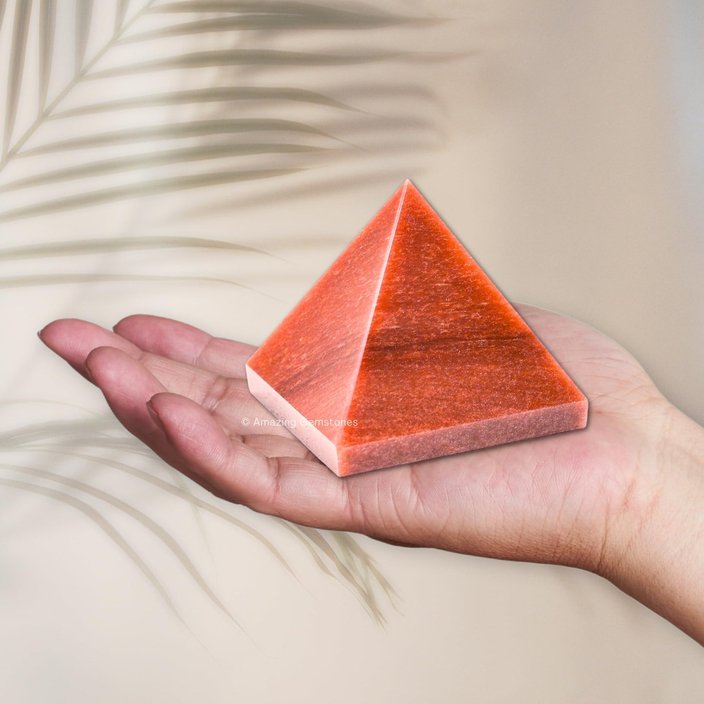 Amazing Gemstone Carrot Jasper Pyramid Crystal Healing Stones - 2" Great Pyramid Figurine of Natural Stone Pyramid for Meditation, Reiki, Chakra Balancing and Crystal Pyramids Grid