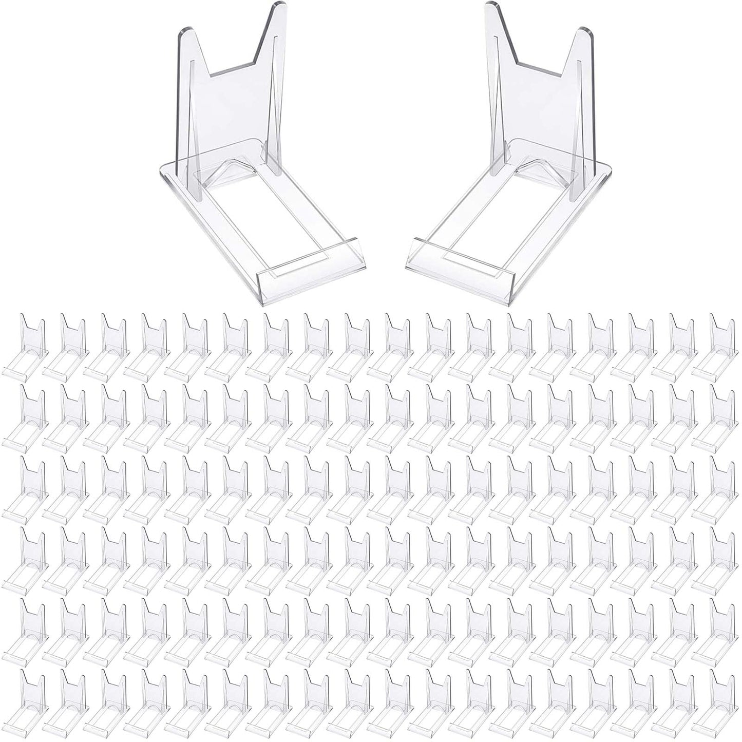 Zonon Acrylic Plate Stands for Display Adjustable Plastic Stand Holders Picture Plate Holders Clear Mini Easels Stands to Display Pictures for Home Office Supplies Festival Party Decoration(20 Pcs)