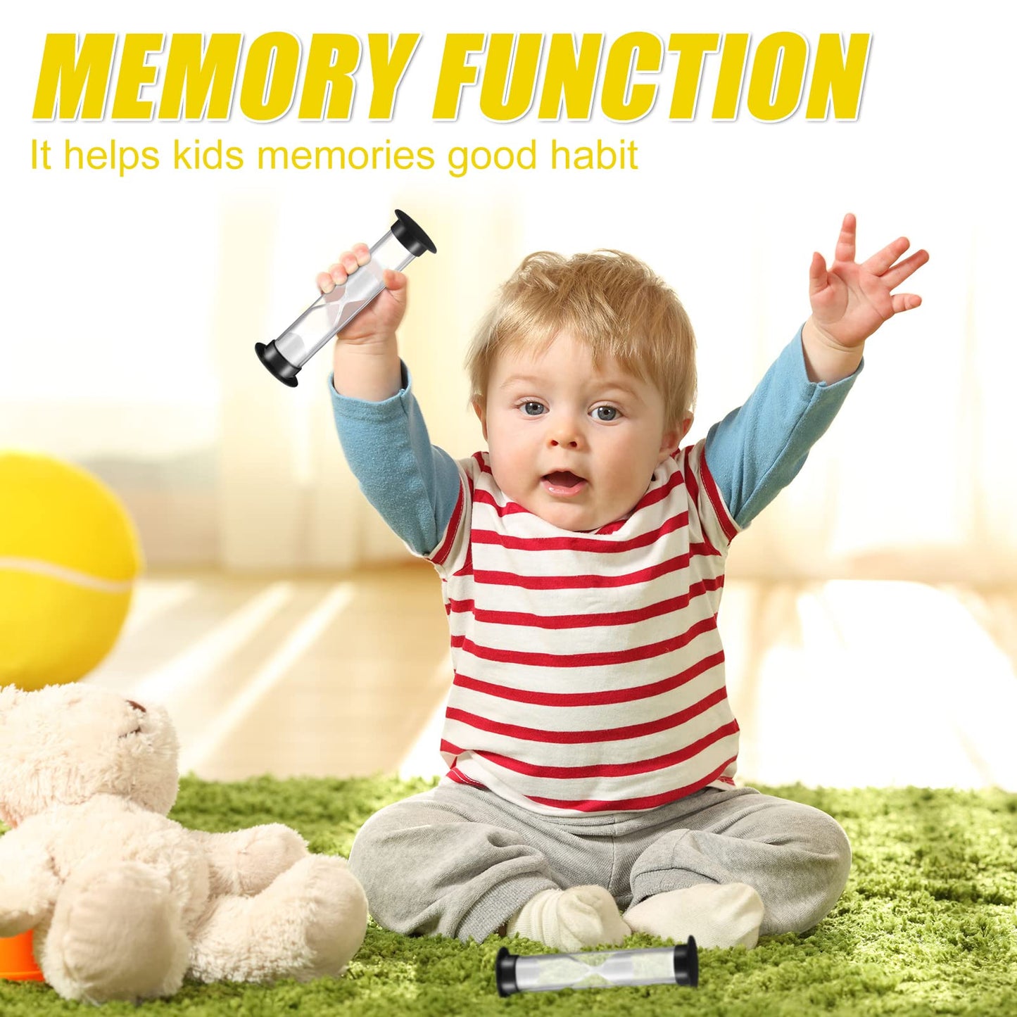 Geelin 24 Pcs 30s Sand Timer Kids for Classroom Acrylic Covered Hourglass Clock Toothbrush Sand Timer for School