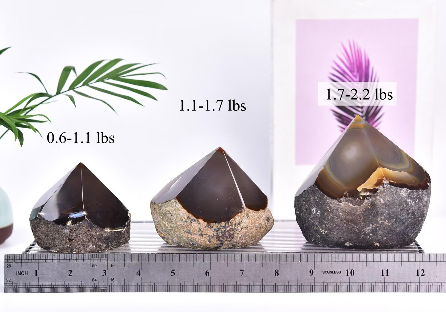 CNYANFEI Natural Agate Stone Wand Irregular Crystal Column Agate Tower 0.6-1.1 Lbs for Meditation Reiki Home Decor