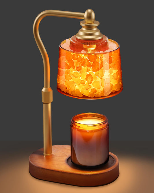 ZAXLZMHSD 3-in-1 Candle Warmer Lamp with Timer Dimmable, Himalayan Salt Lamp & Passive Diffuser, Gifts for Women, House Warming Gifts, Wax Melt Warmer for Jar Candles