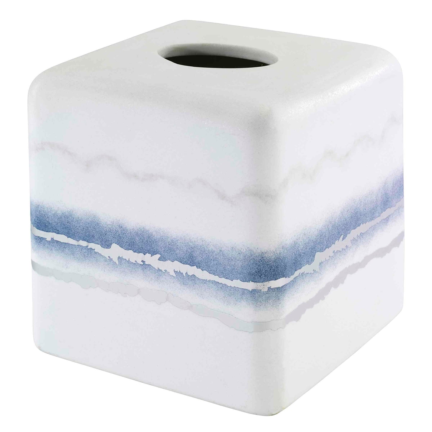 Avanti Linens - Tissue Box Cover, Resin Countertop Accessories, Marble Inspired Bathroom Essentials (Murano Collection)