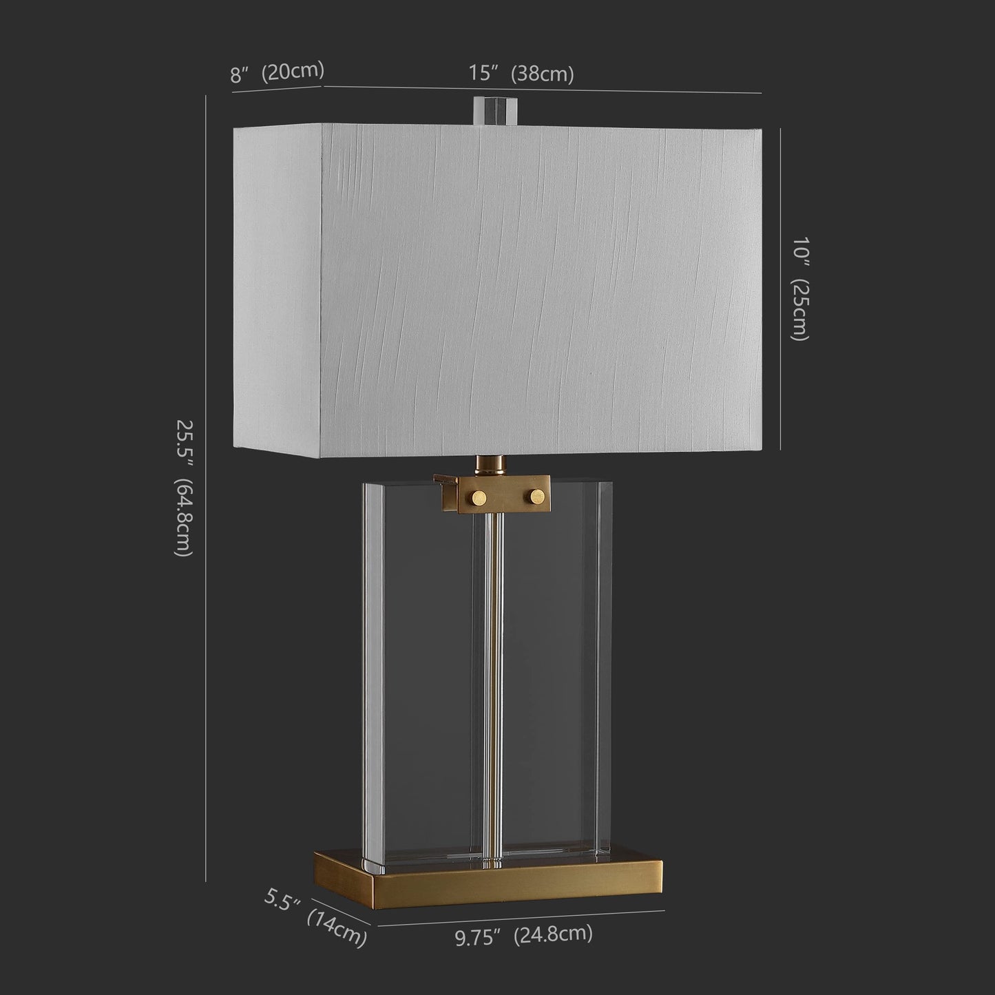 SAFAVIEH Couture Lighting - Maddock 25.5-Inch Crystal Table Lamp - Clear & Gold - Modern Sculpted Body Design - Ideal for Living Room, Bedroom, Entryway, Home Office - LED Bulb Included (CTL1033A)