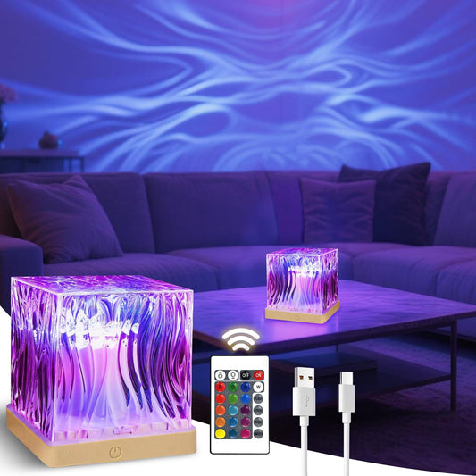Galaxy Projector for Bedroom with Northern Lights Effect - 16 Color Changing Dimmable Mood Light with Dynamic Ripple, Remote Control, Night Light Projector for Kids Teens Adults Room Decor Gift