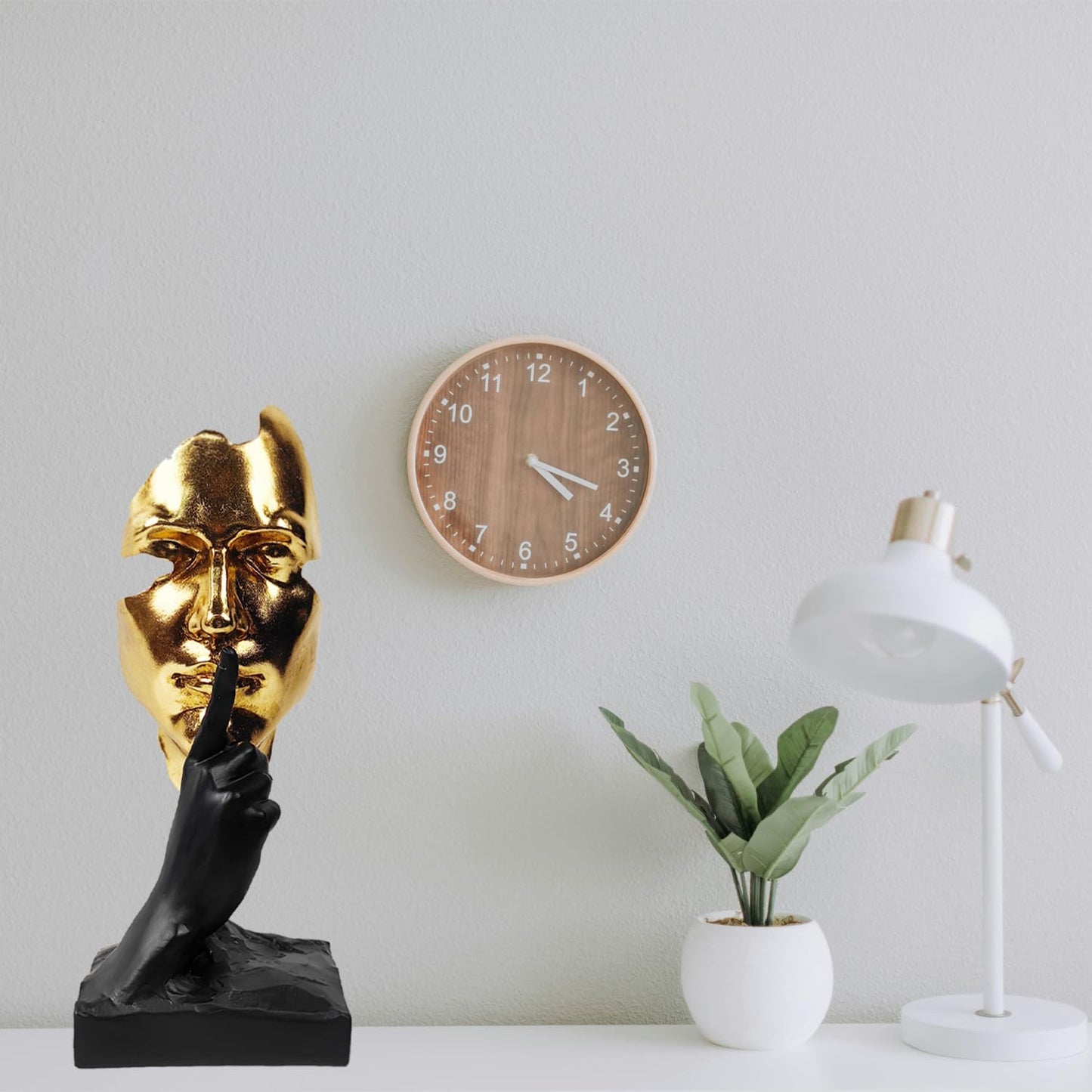 EPTUEGA ﻿Thinker Statue-Silence is Gold-Abstract Art Figurine Decor - 12" H No Hear No See No Speak Modern Home Resin Sculptures Decorative Objects Decor for Home Office Bookshelf Desktop