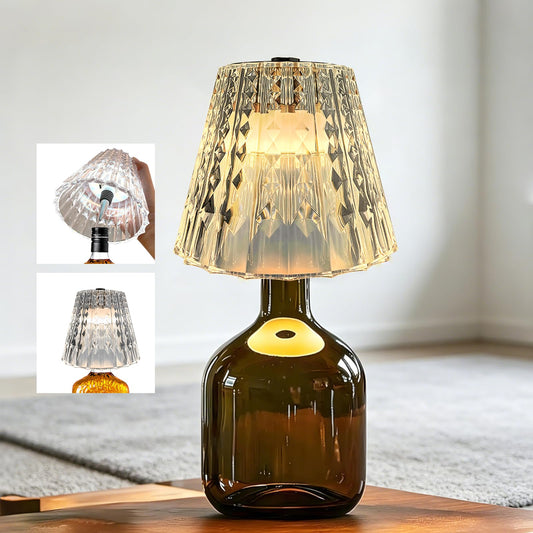 HOMHOW Wireless Bottle Lamp, 3 Color Rechargeable Wine Bottle Lights for Liquor Bottles, Acrylic lampshade Light with Touch Dimming for Room, Bar, Restaurants, Party, Decor