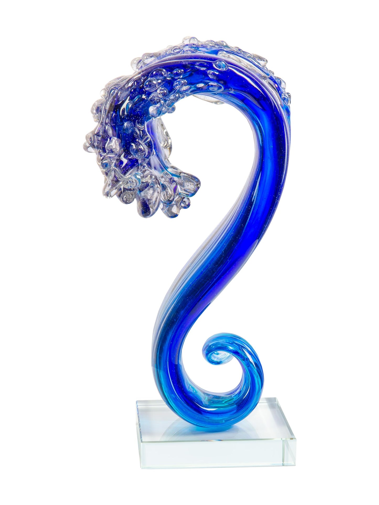 Dale Tiffany AS15206 Pacific Wave Art Glass Sculpture, Blue, 11.5"
