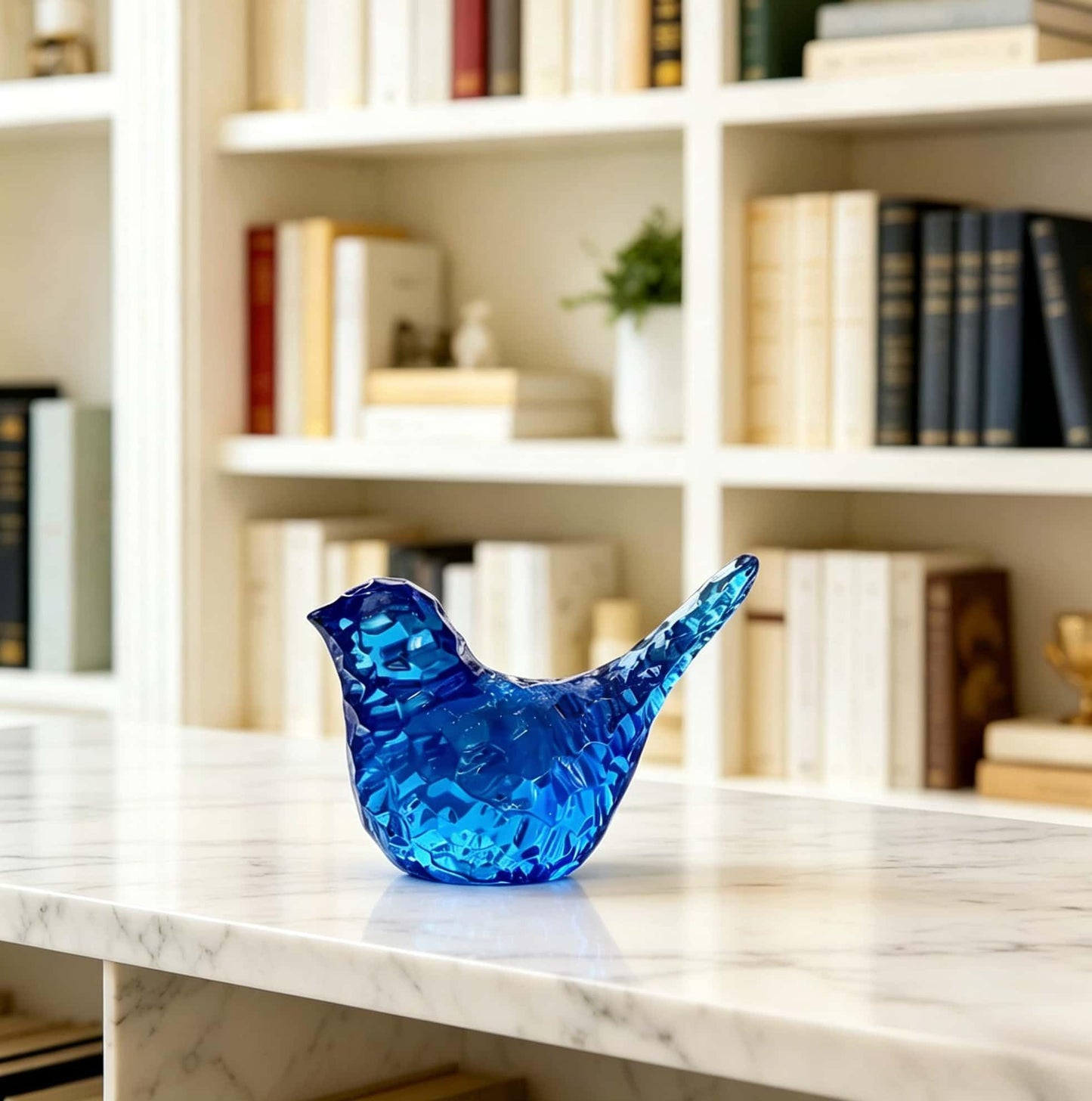 JWT Astyle Blue Bird Figurines Living Room Office Shelf Home Decor Accents,Bird Gifts for Bird Lovers Women,Knick Knacks for Shelves Bookshelf