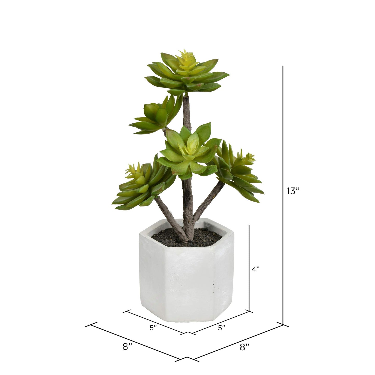 Vickerman Everyday Artificial 13" Succulent in a Cement Pot - Faux Indoor Potted Plant - Greenery for Home Or Office Decor - Maintenance Free