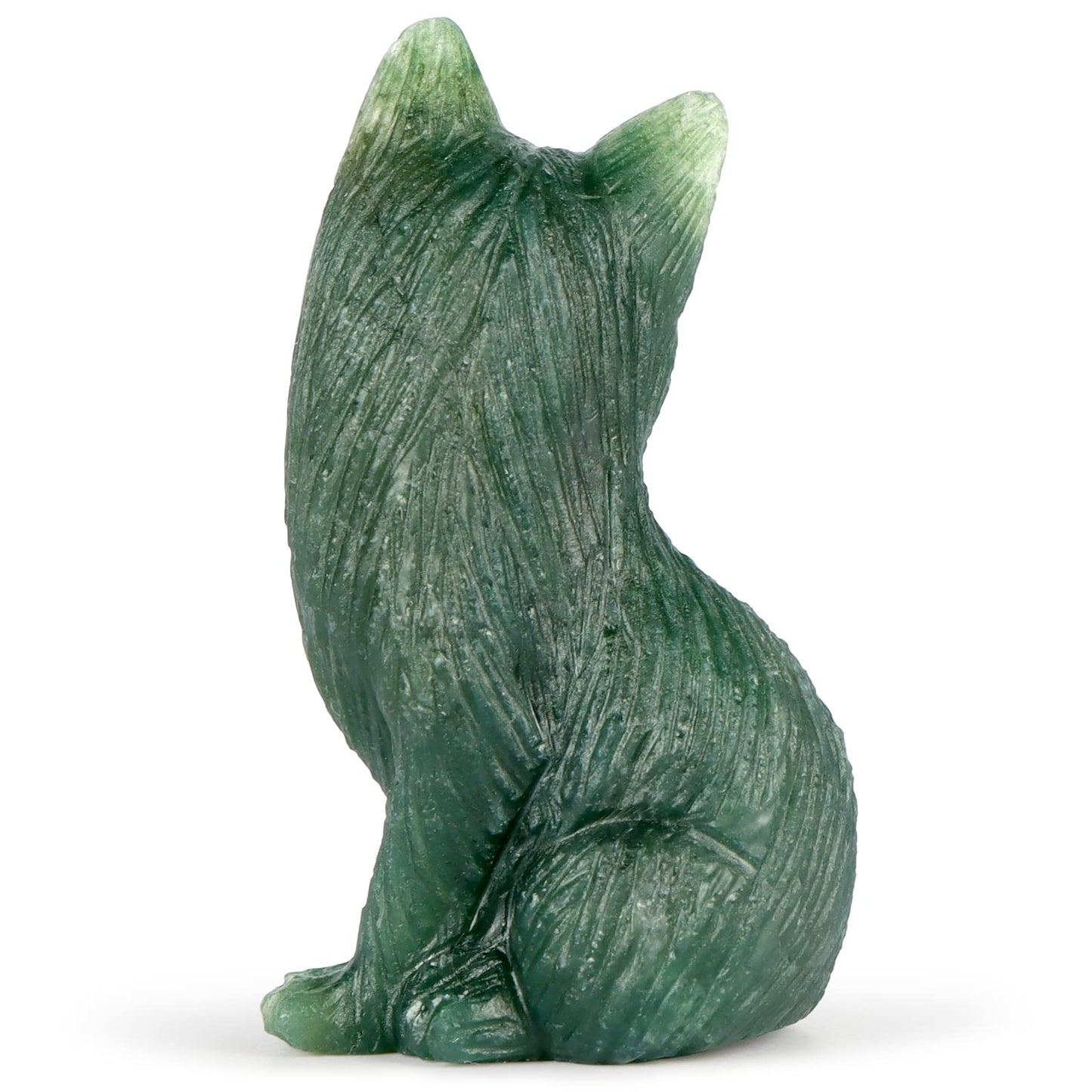 SMQ Ocean Jasper Crystal Fox Statues and Figurines,Carved Gem Fox Animal Carvings Collectible Healing Crystal Stone Sculpture for Home Garden Decor