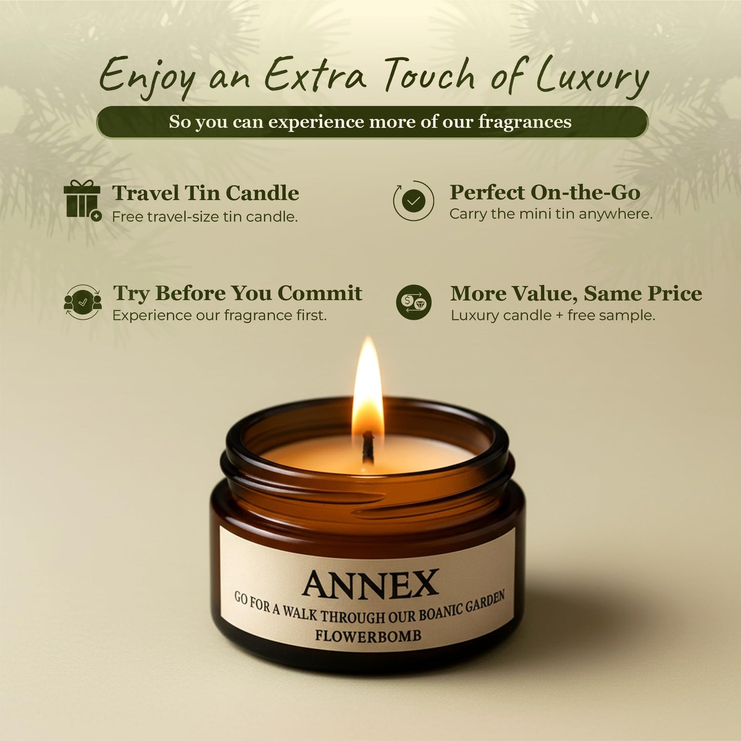 Annex Lily of the Valley & Jasmine Luxury Strong Scented Candle (8oz) Reusable Ceramic Jar – 50hr Clean Burn, 100% Non-Toxic Soy Wax Candle, Home Fragrance – Decorative Candle Gift for Men and Women