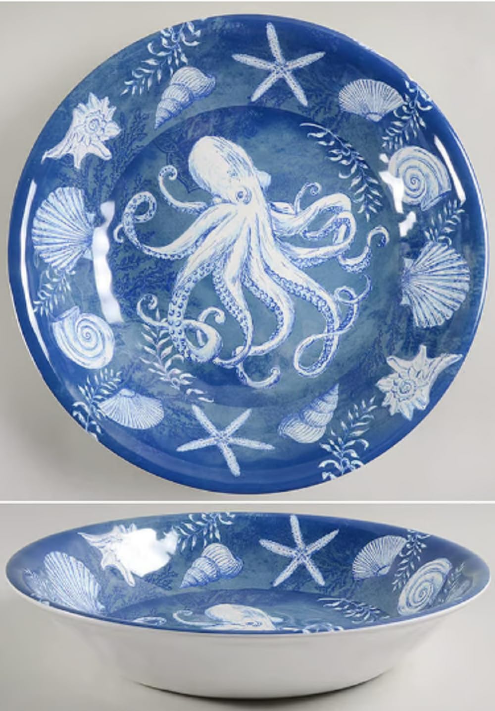 Certified International Oceanic Melamine Large Serving Bowl, 13.75-inches Diameter, Kitchenware and Accessories, 28196
