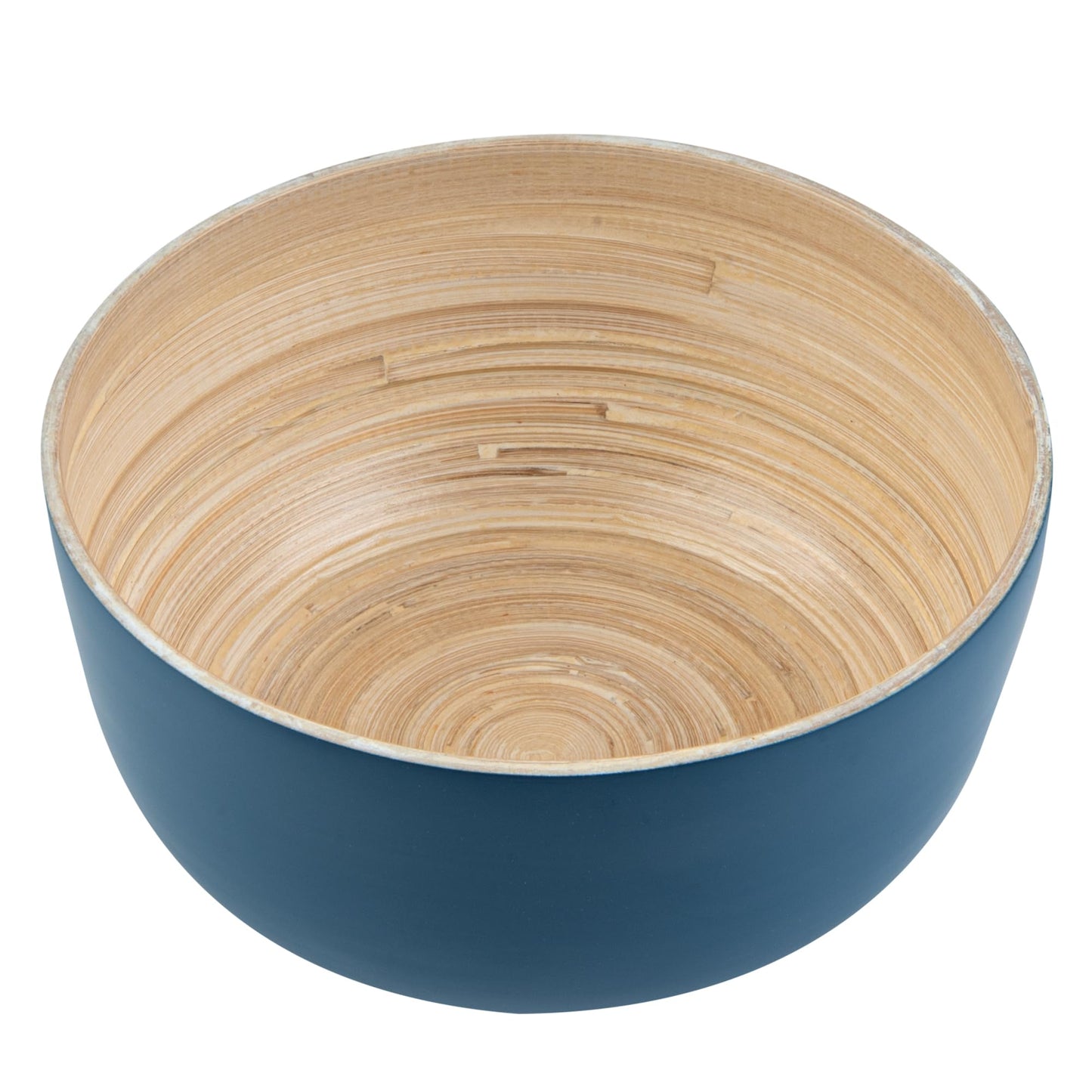 Restaurantware Bambuddha 15 oz Round Blue Spun Bamboo Small Salad Bowl - 7 3/4"" x 7 3/4"" x 4"" - 1 count box, RWB0630BL