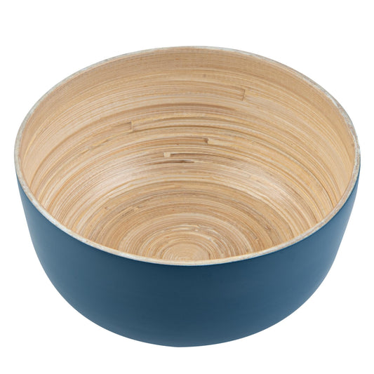 Restaurantware Bambuddha 15 oz Round Blue Spun Bamboo Small Salad Bowl - 7 3/4"" x 7 3/4"" x 4"" - 1 count box, RWB0630BL