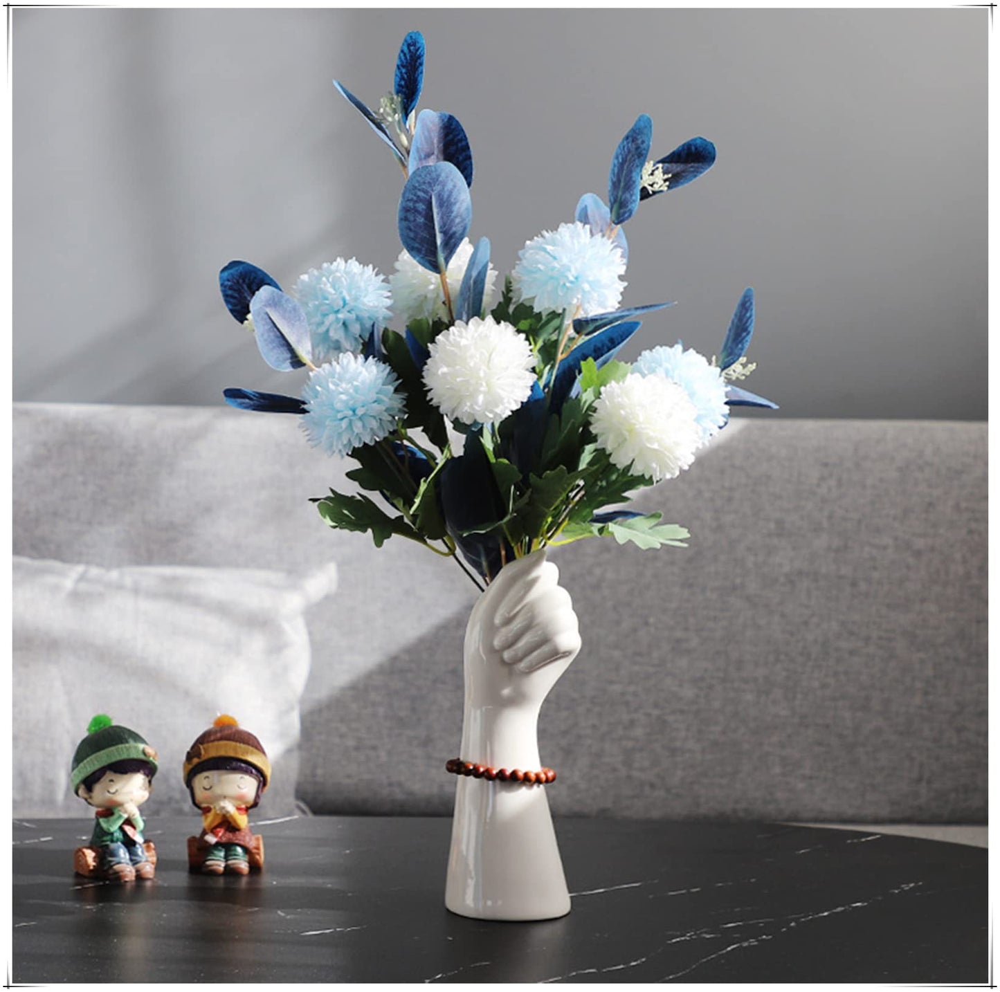 Romehaha Modern Hand Shaped Decorative Vase,9.25''H Ceramic Body Vase, Art Small Flower Vase for Coffee Table Decor,Vases for Flowers,Shelf Living Room Home Farmhouse Table Decor
