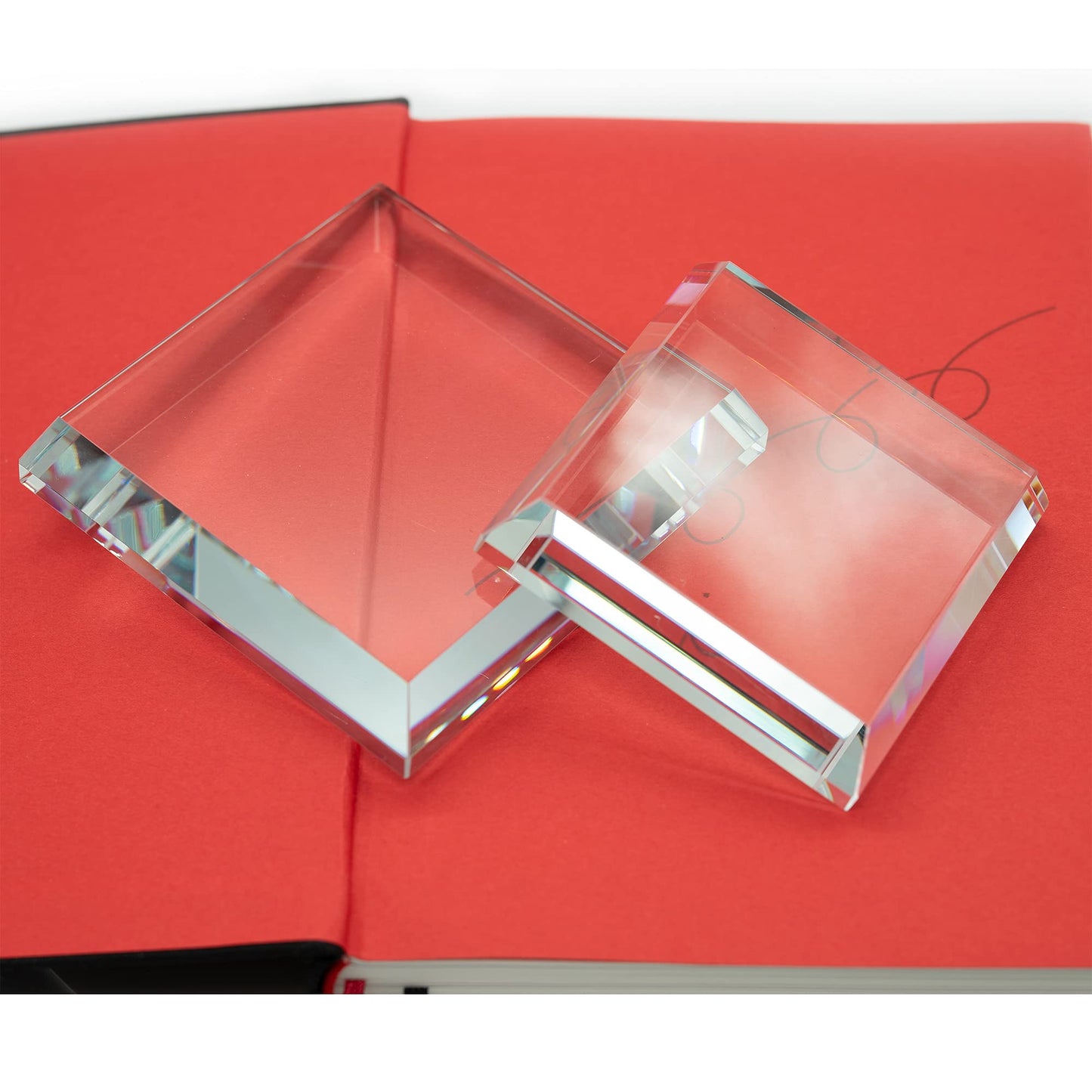 StayMax Clear Crystal Glass Square Display Base Display Stand for Collectibles (3.14inch*3.14inch*0.7inch)