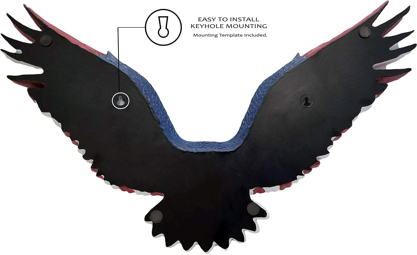 DWK Bald Eagle American Flag Patriotic Large Wall Sculpture | Americana Decorations Eagle Statue - 21"