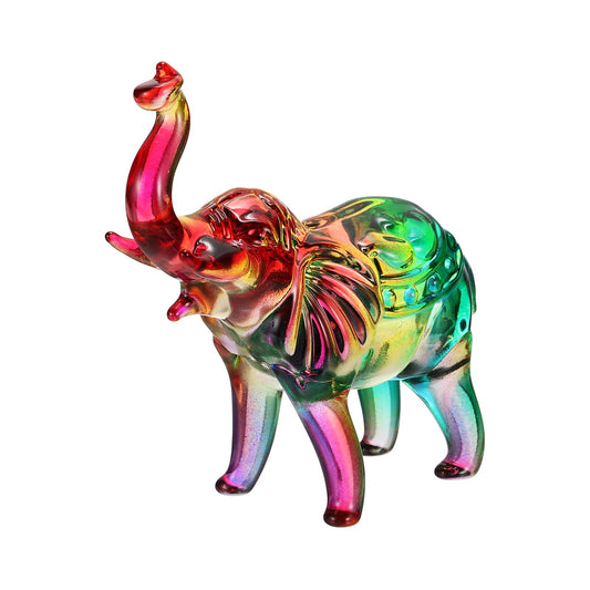 uxcell Crystal Animal Figurine Collectible, Art Cut Elephant Statue Table Animal Figurines Home Decor Paperweight Ornament for Home Office Gift Women Wedding, Colorful