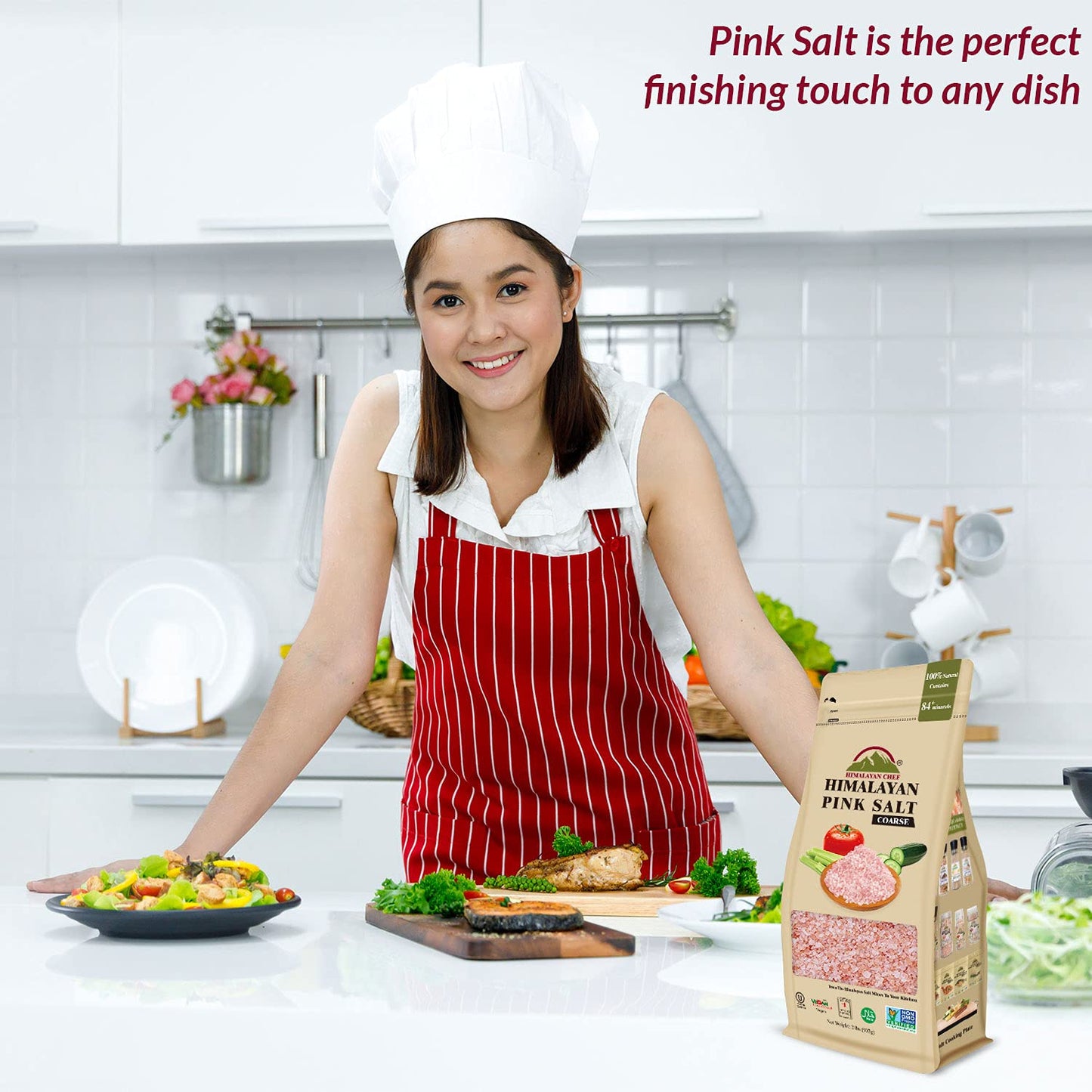 Himalayan Chef Pink Himalayan Salt, Coarse Grain, Refill Grinders - 4 lbs,2 Pound (Pack of 2)