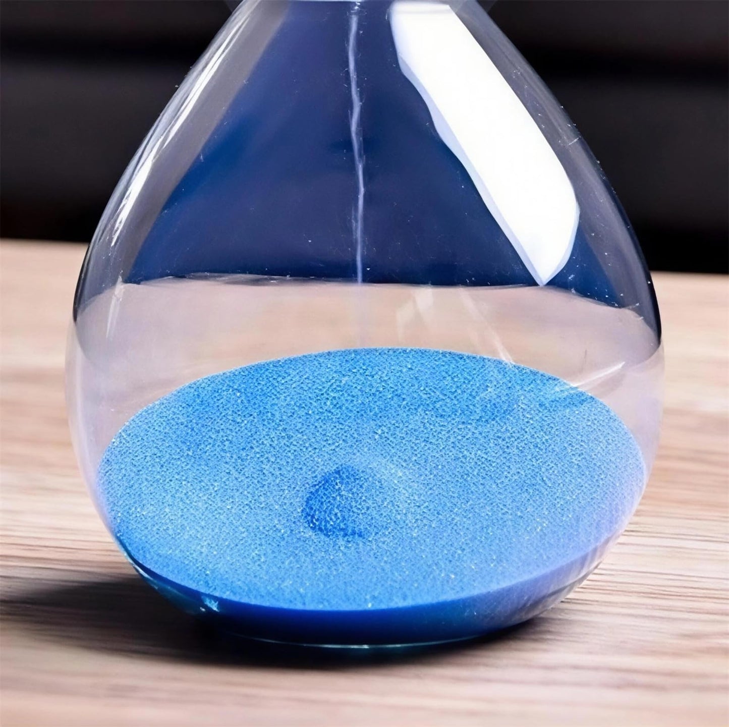Falytemow Hourglass Sand Timer Glass Sand Timer Egg Hourglass for Kitchen Brushing Teeth School Teaching (Blue, 60 Minutes)