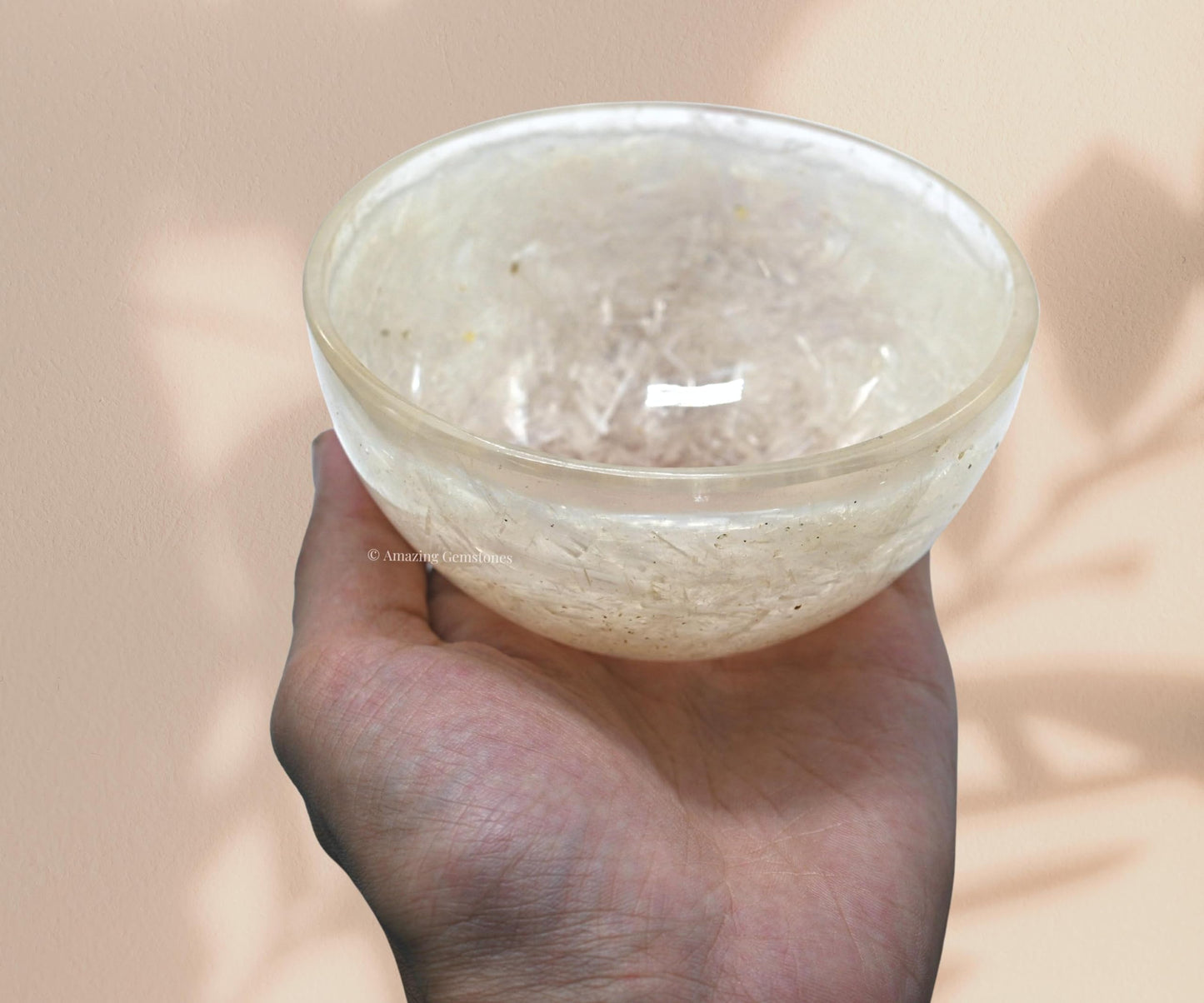 Amazing Gemstone Selenite Orgonite Orgone Crystal Gemstone Bowl - 4" Orgonite Selenite Crystal Bowl for Meditation, Crystals and Healing Stones Gift and Protection